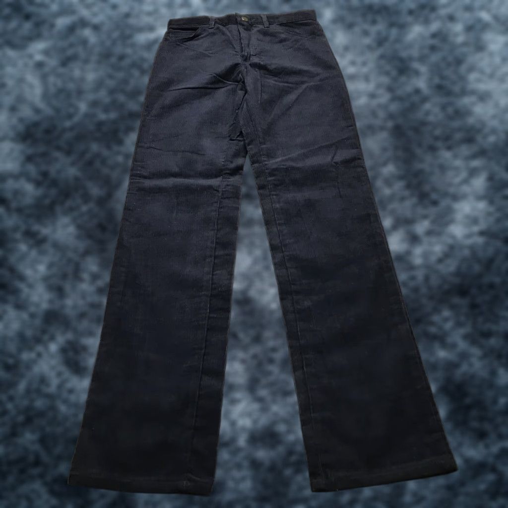 Lee VINTAGE Lee Riders Corduroy Pants Mens 28x32 Blue Straight Ultra DEADSTOCK USA Leather? Size US 28 / EU 44 - 1 Thumbnail