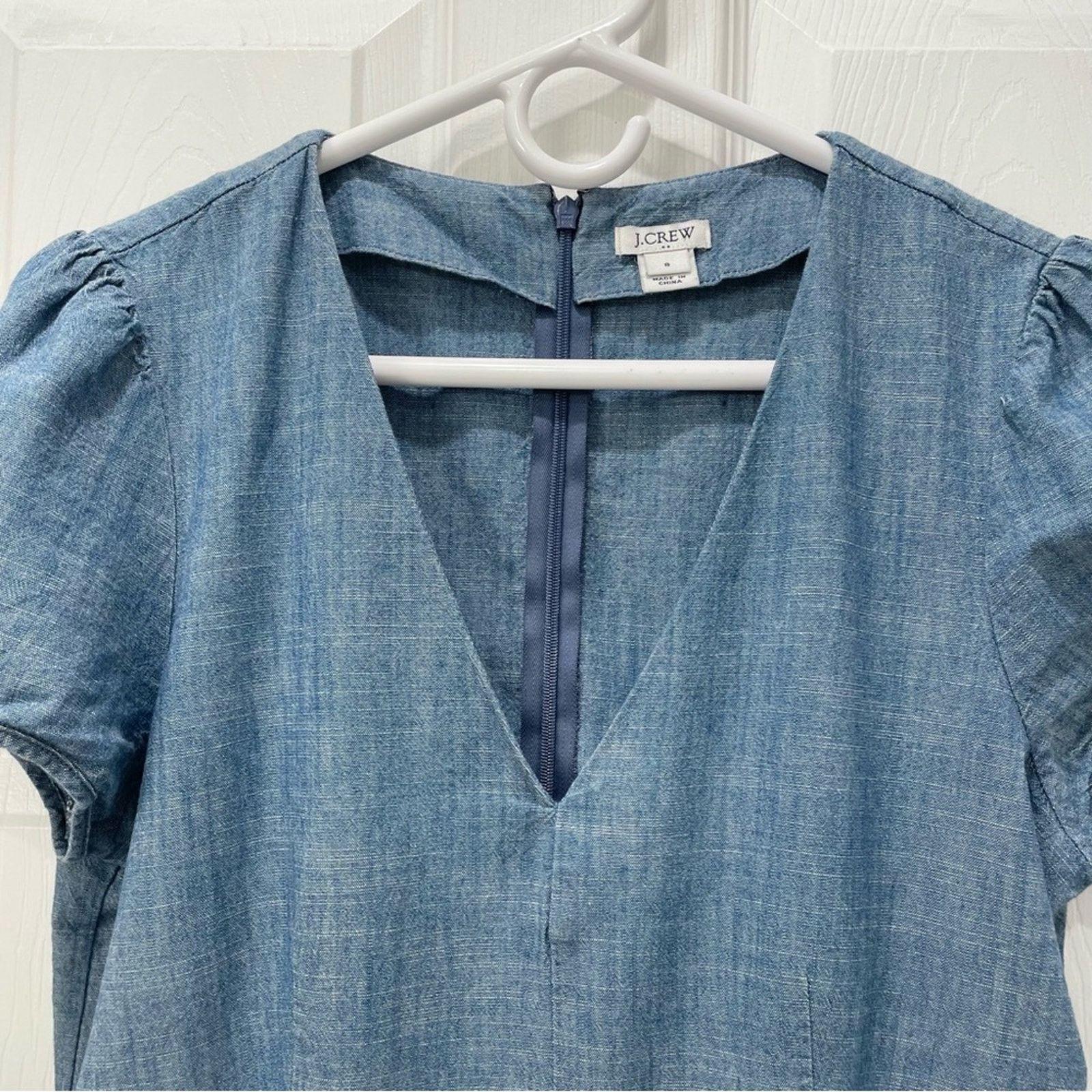 J.Crew J. Crew Chambray Faux-Wrap Dress Size M / US 6-8 / IT 42-44 - 3 Thumbnail
