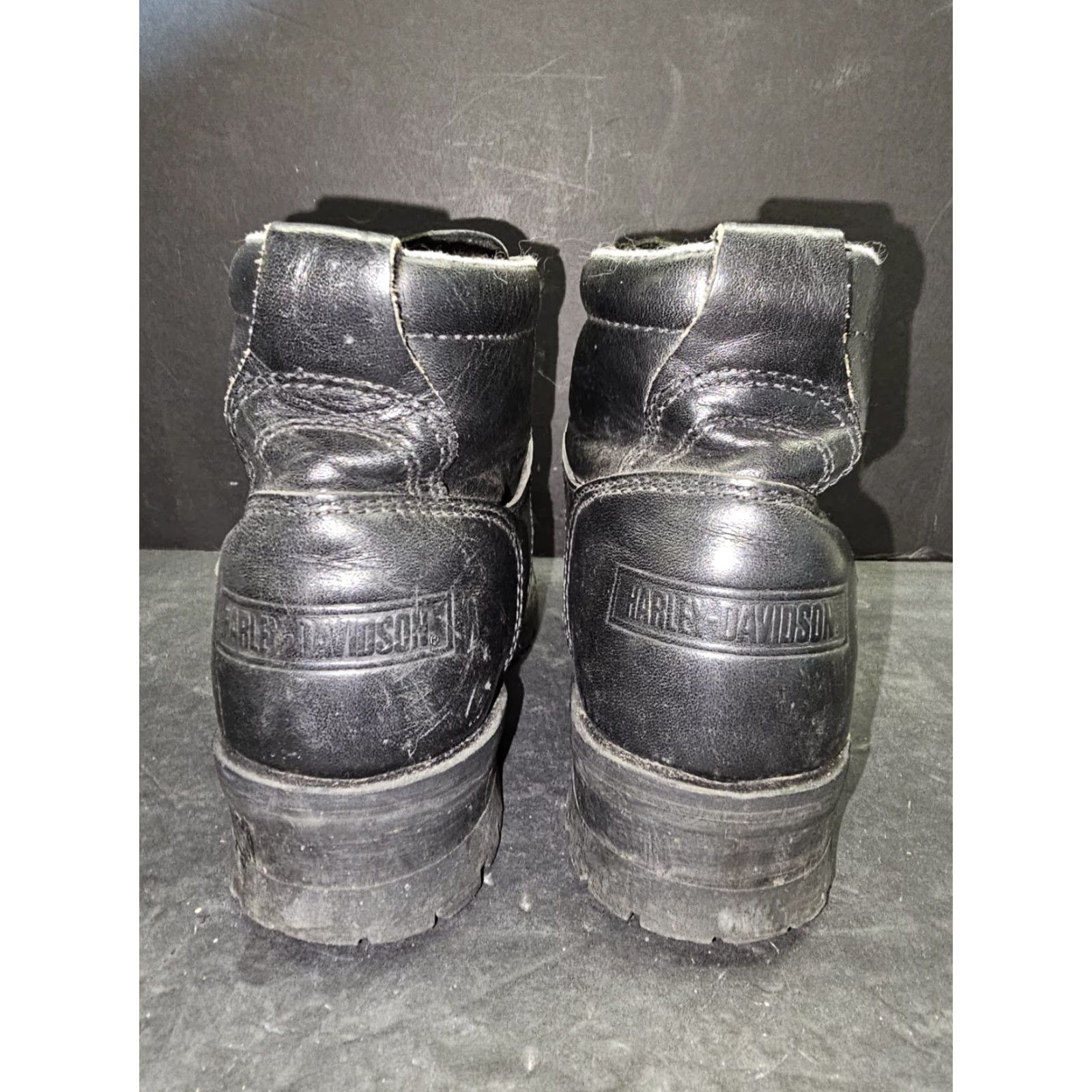 Harley Davidson VINTAGE Harley-Davidson Faded Glory Black Leather Motorcycle Boots Women's Size 7.5 HD Size US 6 / IT 36 - 4 Thumbnail