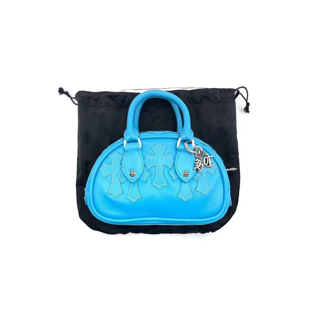 Chrome Hearts Chrome Hearts Leather Cross Patch Blue Mini Gym Bag Size ONE SIZE - 4 Thumbnail