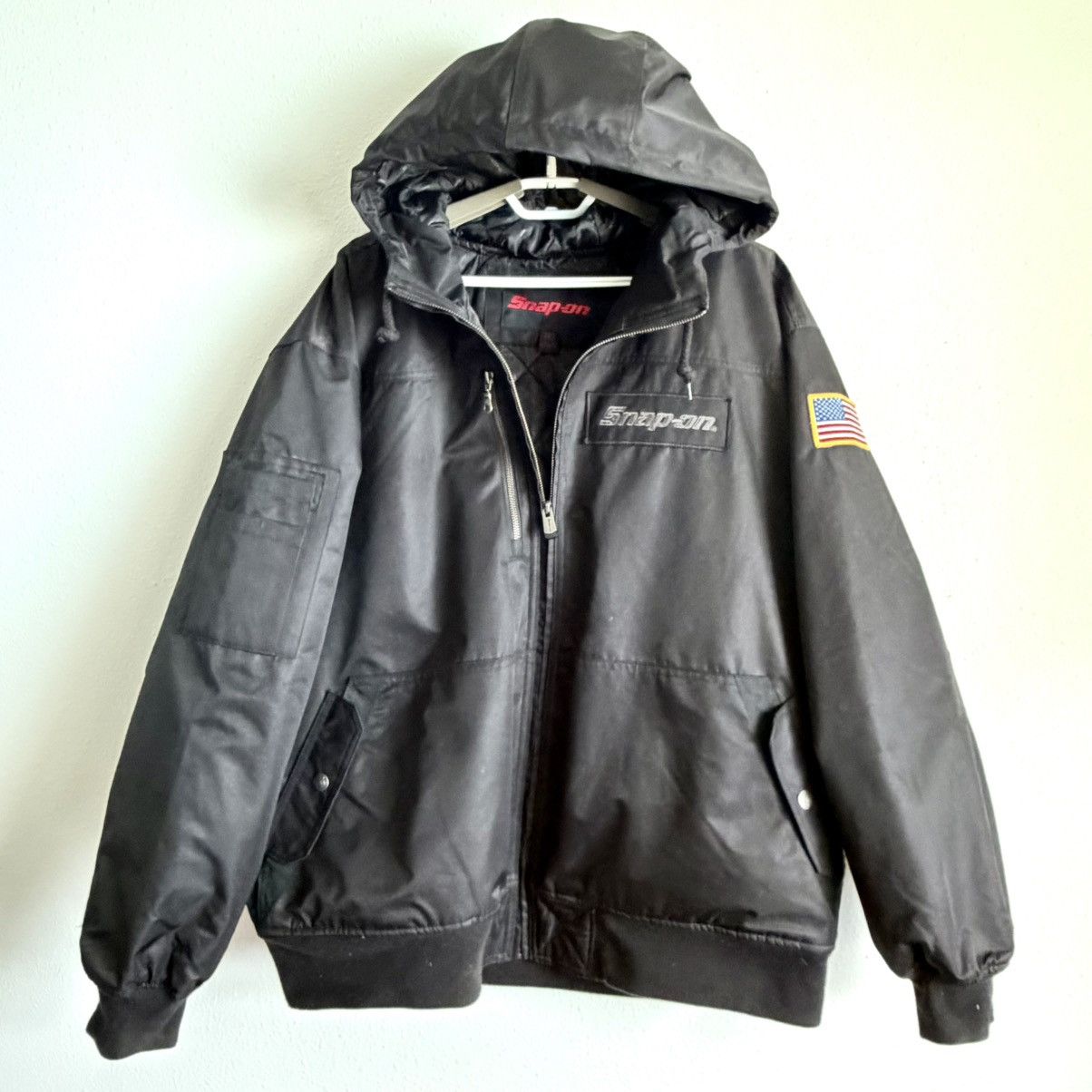 Other Snap-On Mens XL Black Hooded Jacket Quilted Lining Logo Size US XL / EU 56 / 4 - 1 Thumbnail