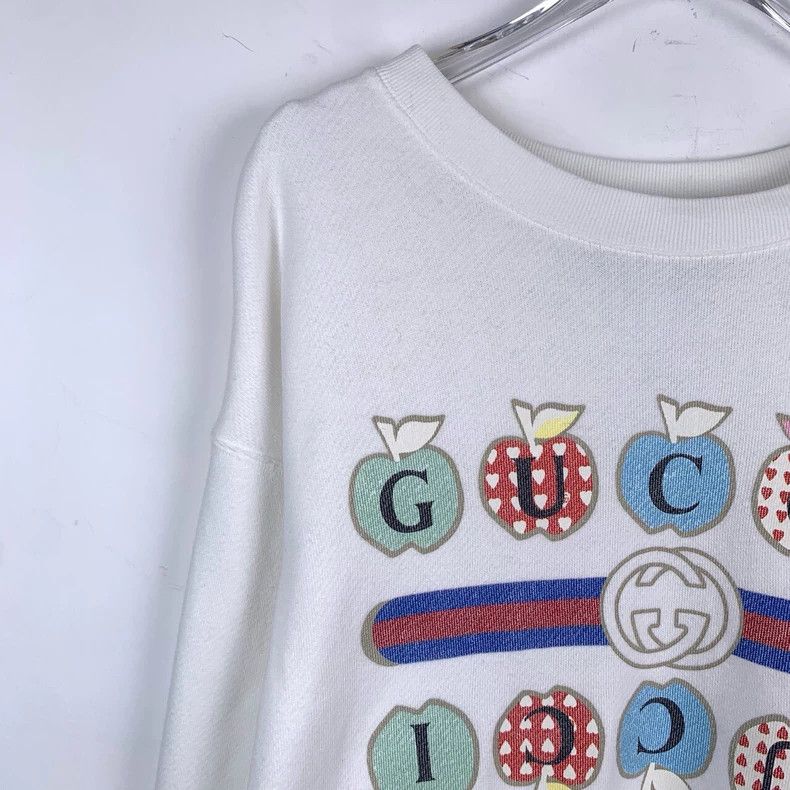 Gucci Gucci Logo apple print round neck white cotton long-sleeved Size US XS / EU 42 / 0 - 3 Thumbnail