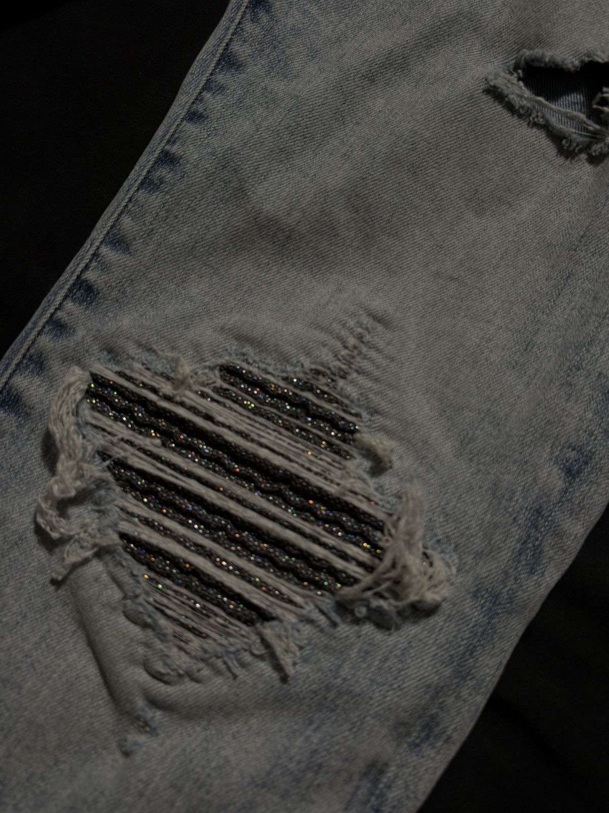 Amiri Amiri MX1 Light Wash Iridescent Patch Jeans - Size 32 Size US 32 / EU 48 - 3 Thumbnail