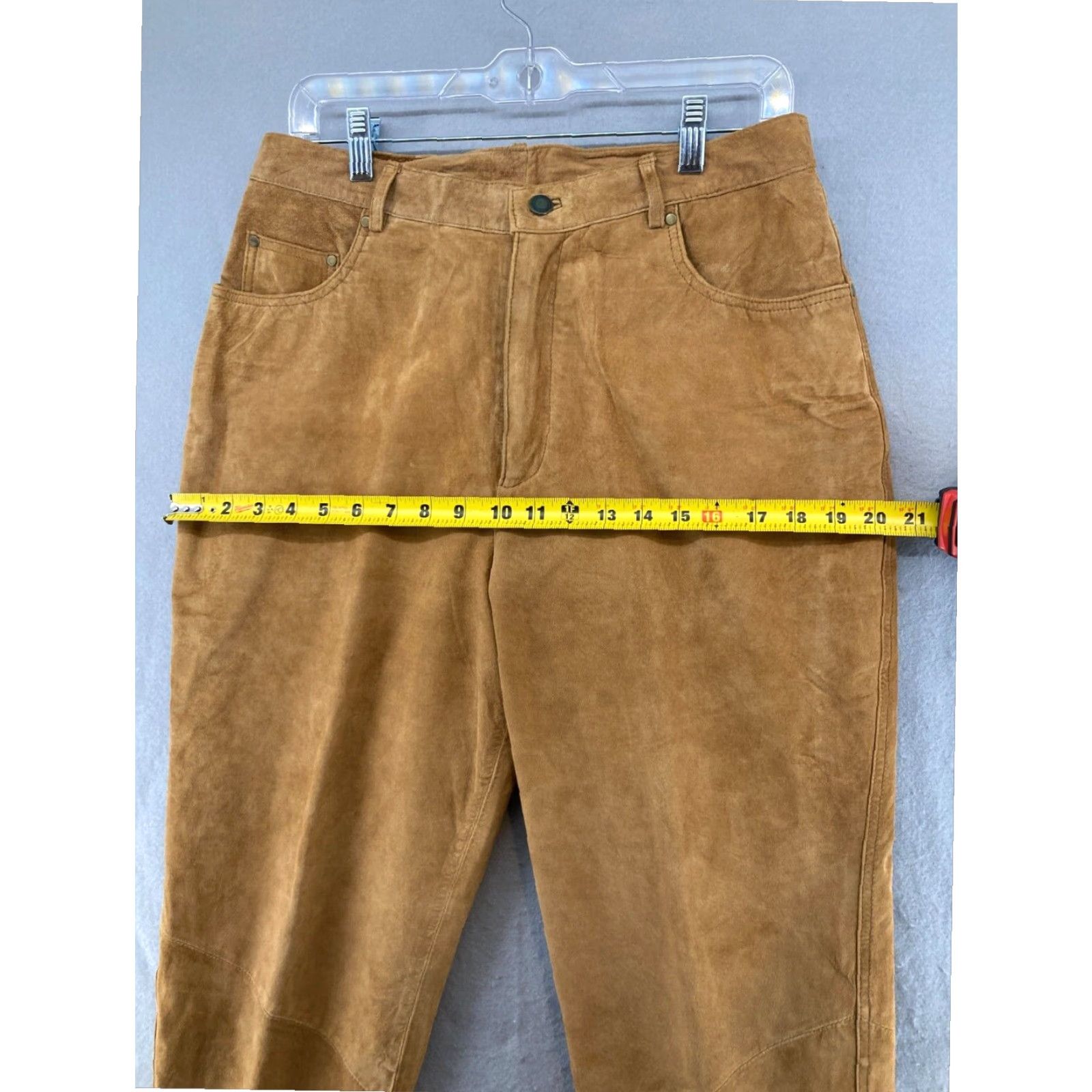 Vintage VINTAGE J Khaki Beige Leather High Rise Tapered Pants Womens 12 Size 34" / US 12 / IT 48 - 3 Thumbnail