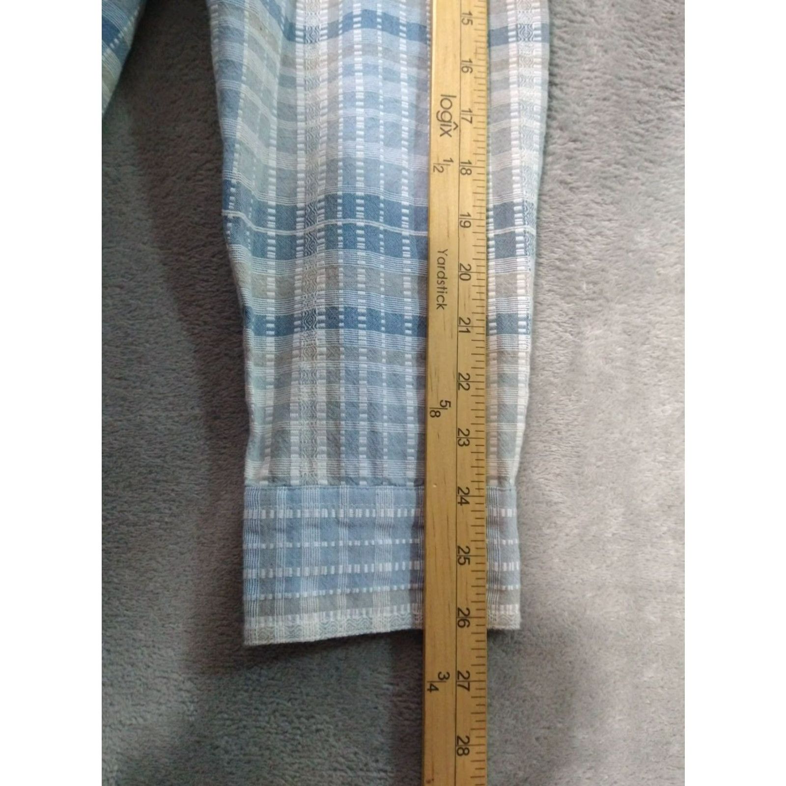 Carbon2Cobalt VINTAGE Carbon 2 Cobalt Shirt Mens MT Blue Plaid Button-Up Long Sleeve 46 in Chest Pockets 100% Cotton Big & Tall Mens Regular Fit Size US M / EU 48-50 / 2 - 6 Thumbnail