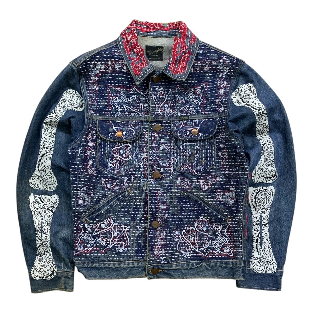 Wrangler Wrangler Sashiko Boro Handstiching Denim Jacket Size US M / EU 48-50 / 2 - 1 Thumbnail