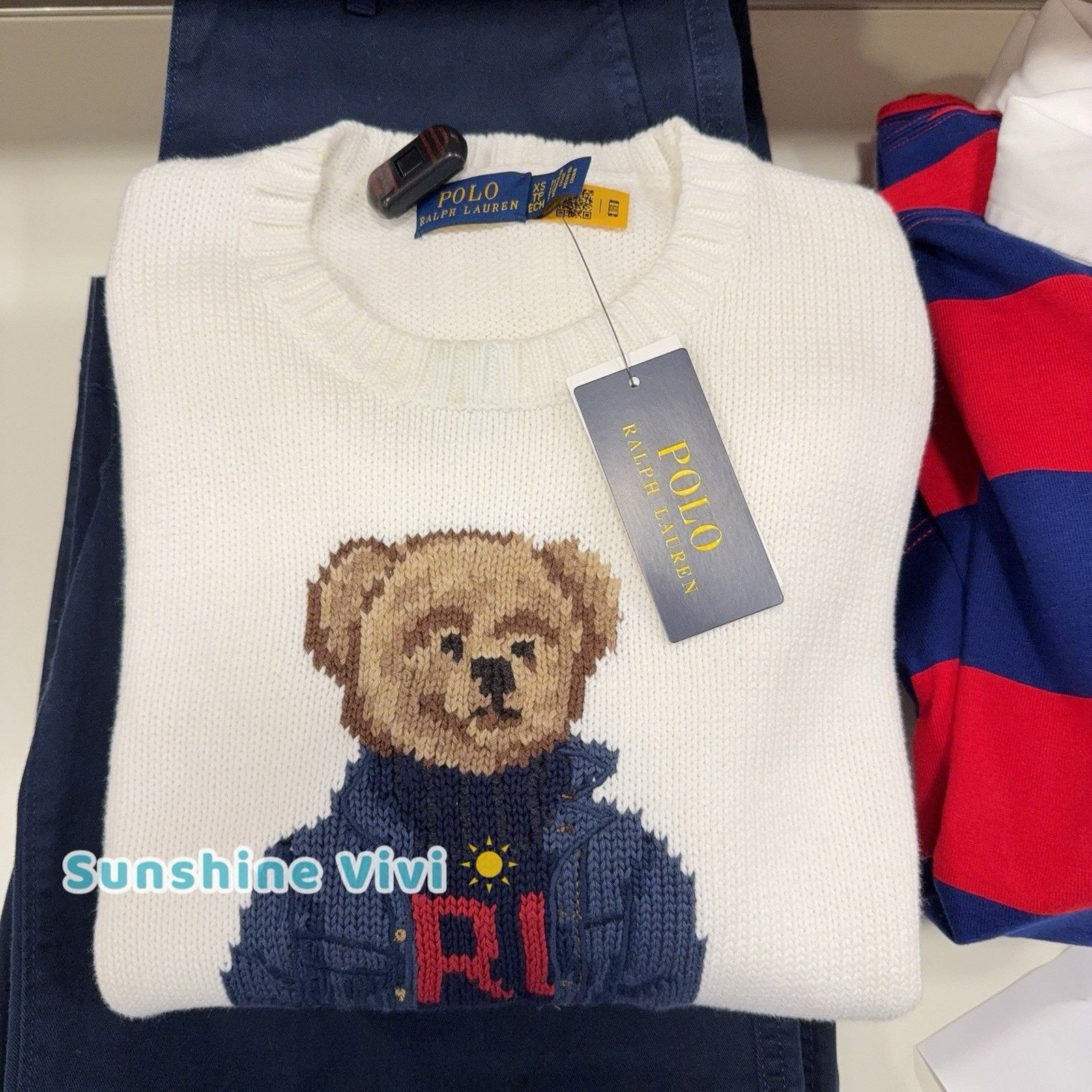 Ralph Lauren Purple Label NWT Ralph Lauren Women Bear Suit Crewneck Sweatshirt Cream Size US XS / EU 42 / 0 - 2 Thumbnail