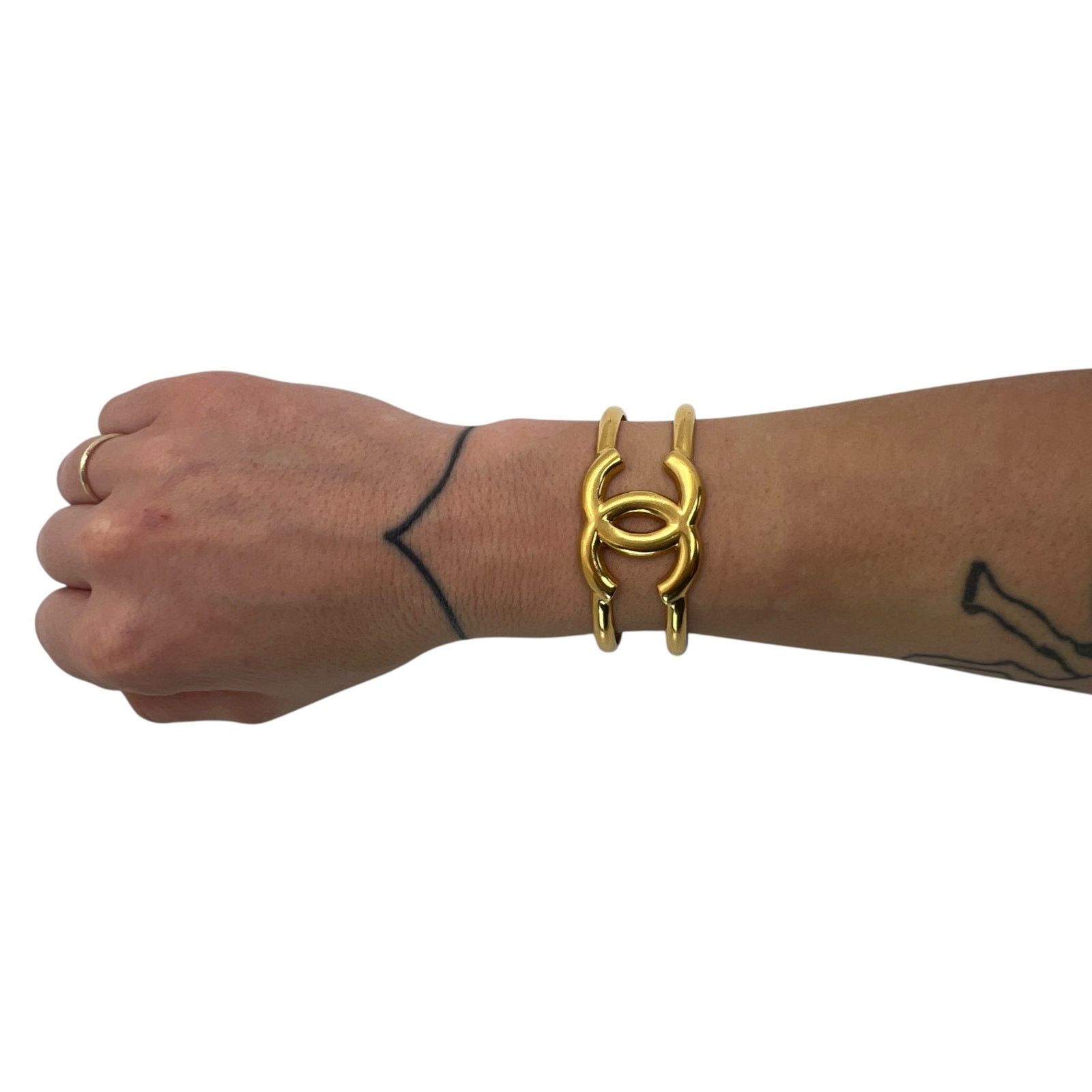 Chanel Chanel Vintage CC Bangle Bracelet Size ONE SIZE - 3 Thumbnail