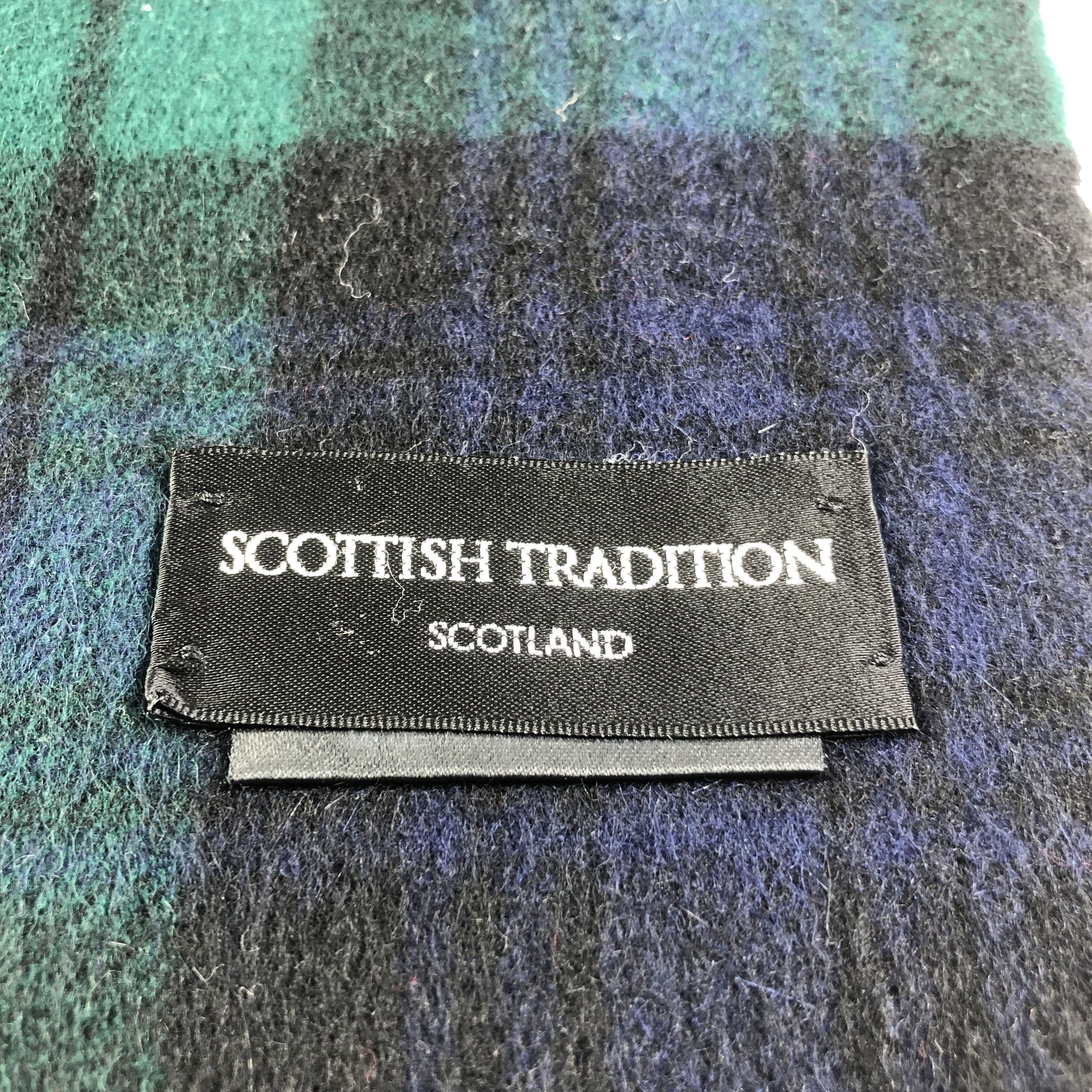 Vintage Scottish Tradition Tartan Wool Angora Scarf Muffler V1469 Size ONE SIZE - 4 Thumbnail