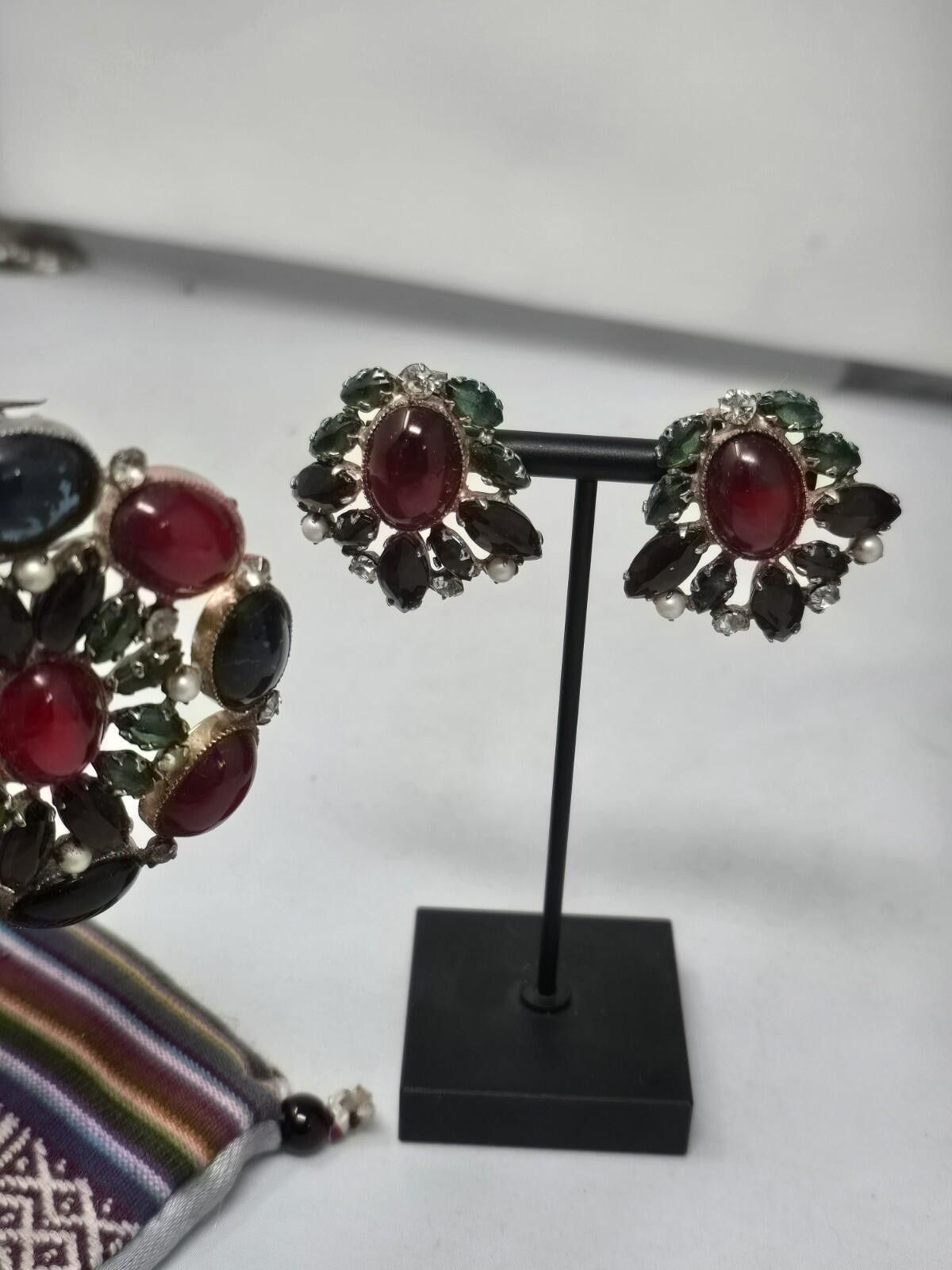 Stephan Schneider Vintage SCHREINER Domed Cabochon Brooch & Earring Set Size ONE SIZE - 9 Thumbnail