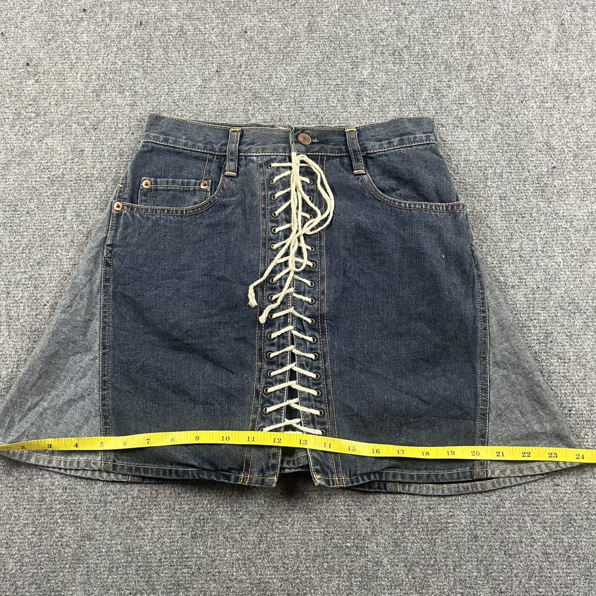 Hysteric Glamour × If Six Was Nine × Le Grande Bleu (L.G.B.) 1990s Hysteric Glamour - Multilace Skirt Denim Size 26" / US 2 / IT 38 - 14 Thumbnail