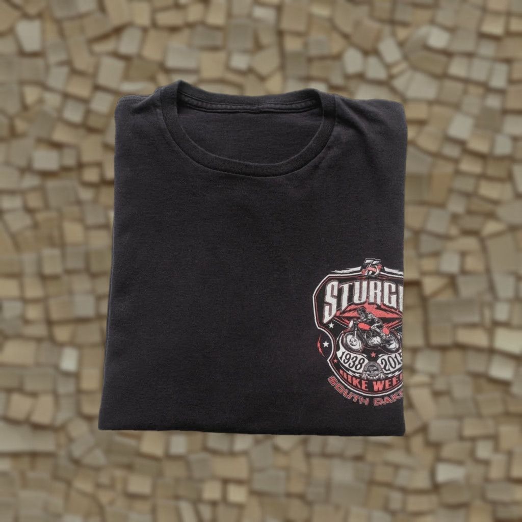 Vintage VINTAGE Sturgis MOTORCYCLE RALLY 75th ANNIVERSARY BIKER T-Shirt XL Black Mens Size XL Size US XL / EU 56 / 4 - 1 Thumbnail