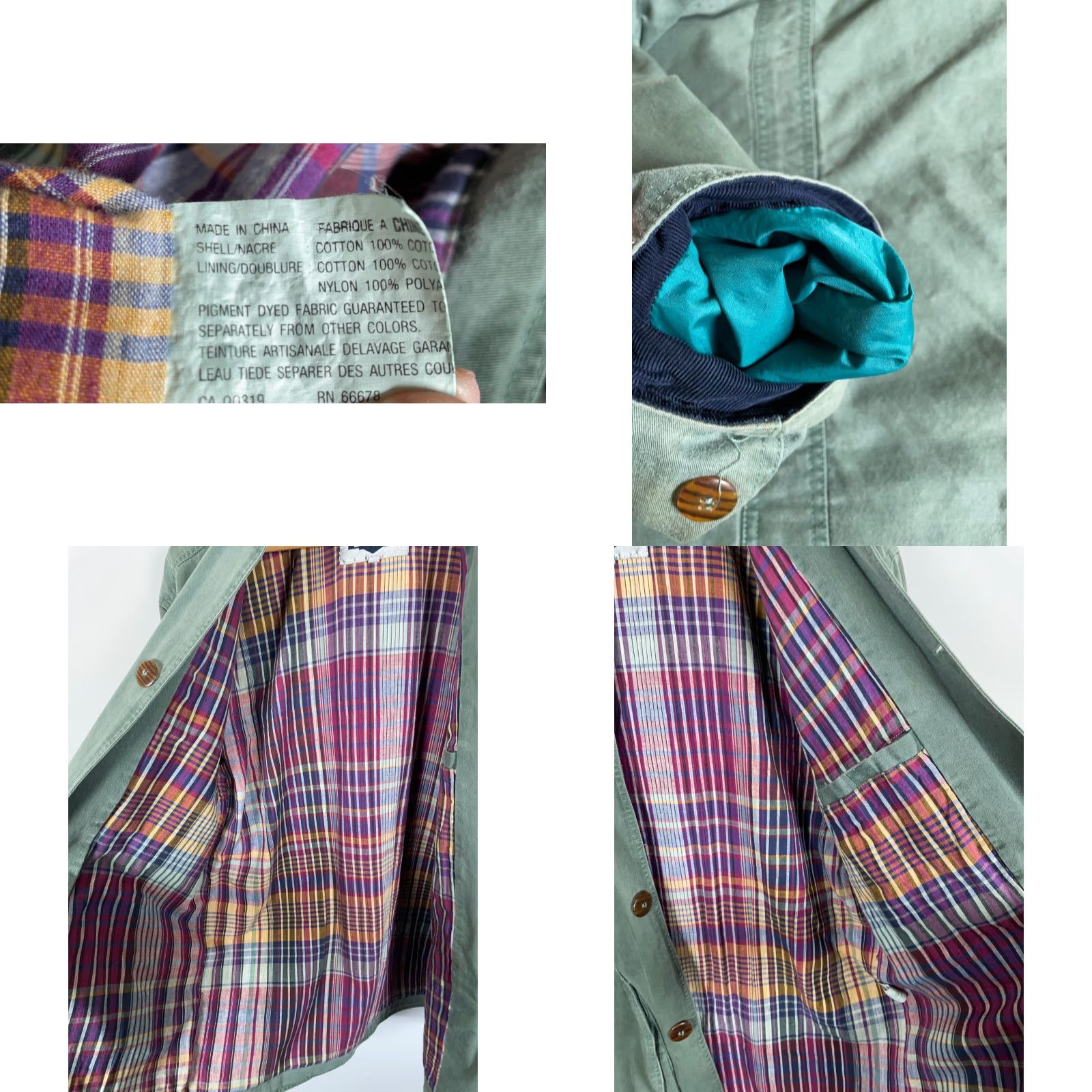 ASH 90s Pigment Dyed Chore Jacket Men's Small Green Plaid Lined Dash Tag Vintage No Size US S / EU 44-46 / 1 - 9 Thumbnail