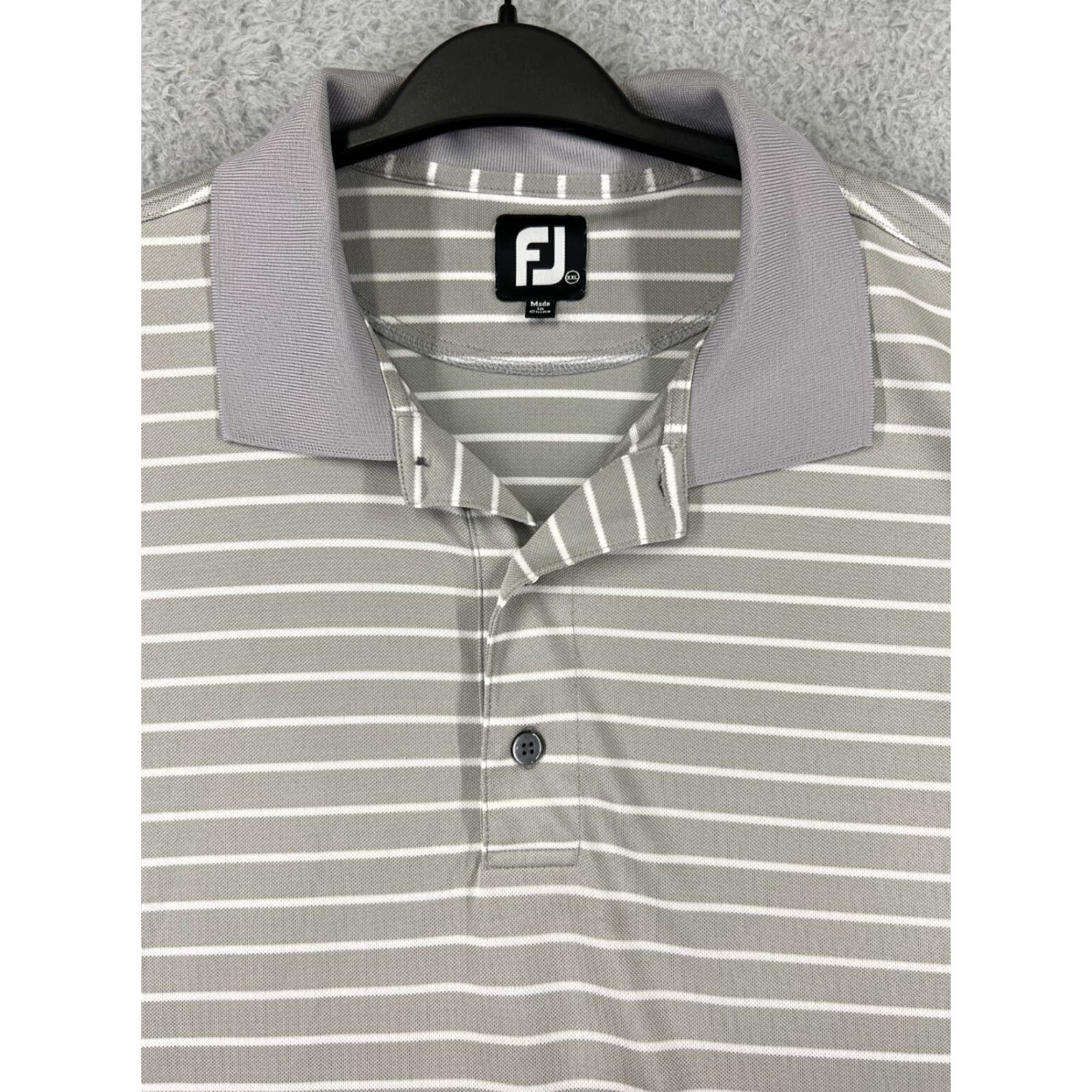 Footjoy FootJoy Polo Shirt Adult 2XL Gray White 100% Polyester Short Sleeve Golf Mens Size US XXL / EU 58 / 5 - 4 Thumbnail