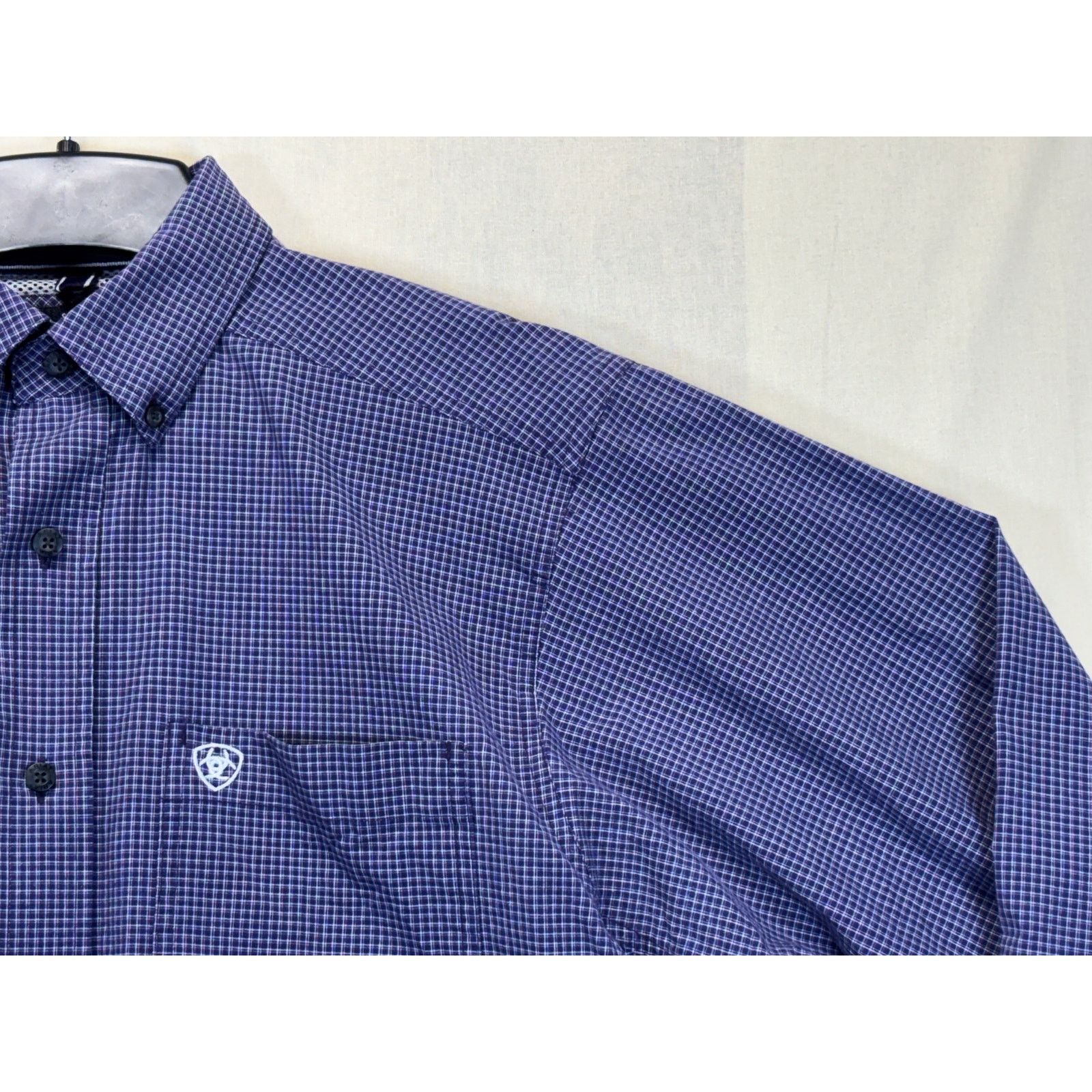 Ariat Ariat Pro Series Shirt Men's Small Blue Purple Plaid Stretch Size US S / EU 44-46 / 1 - 14 Thumbnail