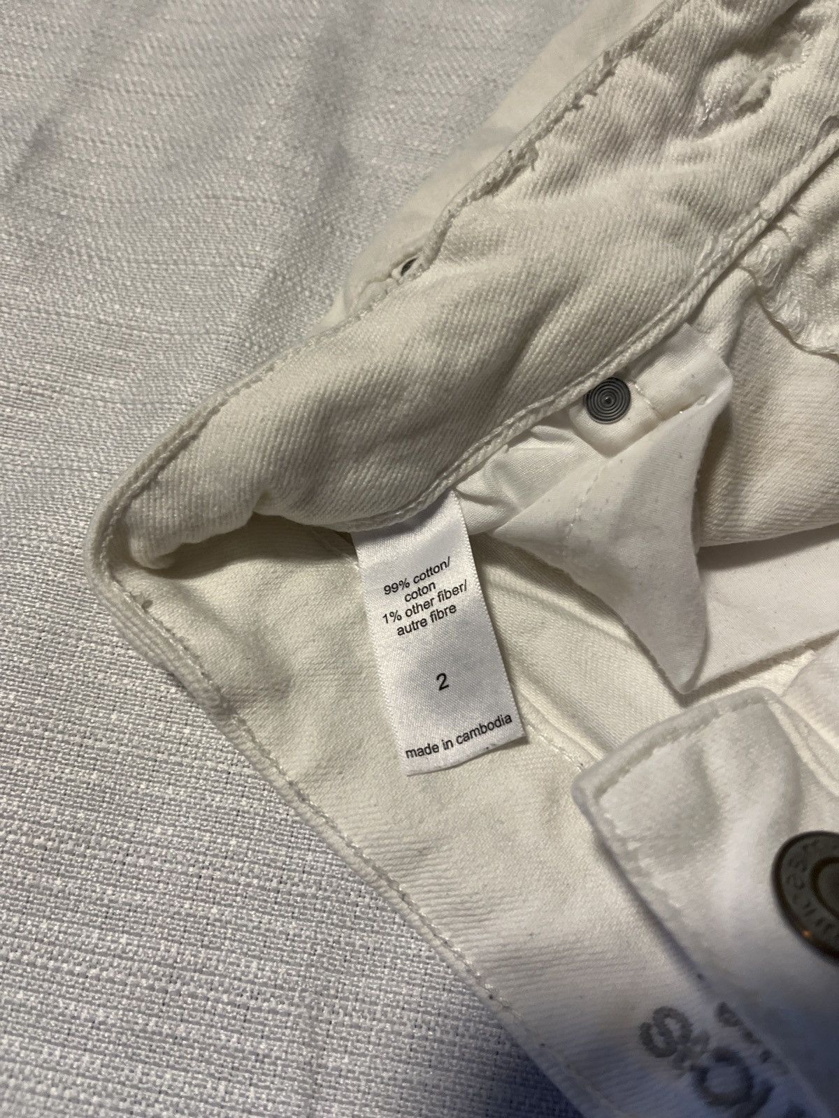 Other Women's High Rise White Jean Shorts Size 26" / US 2 / IT 38 - 3 Thumbnail
