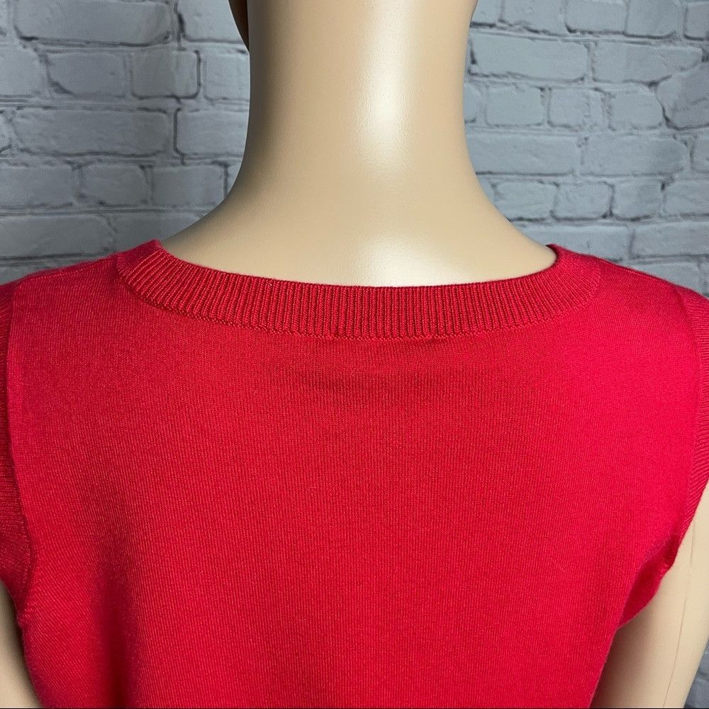 Talbots NWT New Talbots Pima Cotton Sleeveless Knit Red Top Size XP Size S / US 4 / IT 40 - 4 Thumbnail