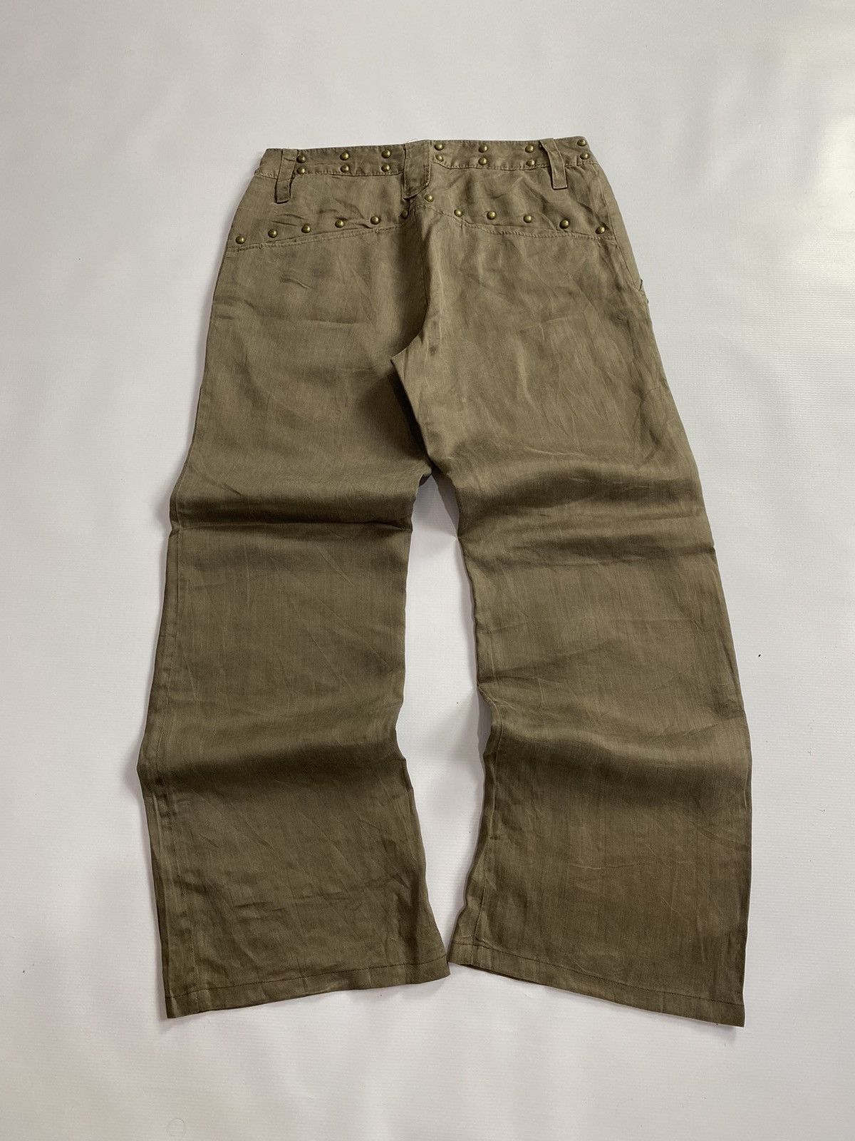 If Six Was Nine × Japanese Brand × Le Grande Bleu (L.G.B.) 2000s CGM Studed Ramie Pant Size US 32 / EU 48 - 2 Thumbnail