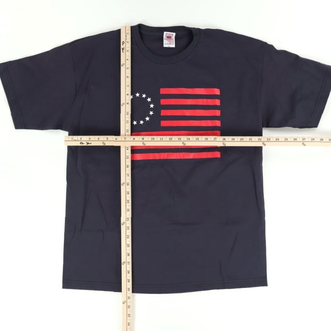 Vintage Bayside USA Flag Patriotic Solid T-Shirt Navy Blue Men's XL Size US XL / EU 56 / 4 - 3 Thumbnail