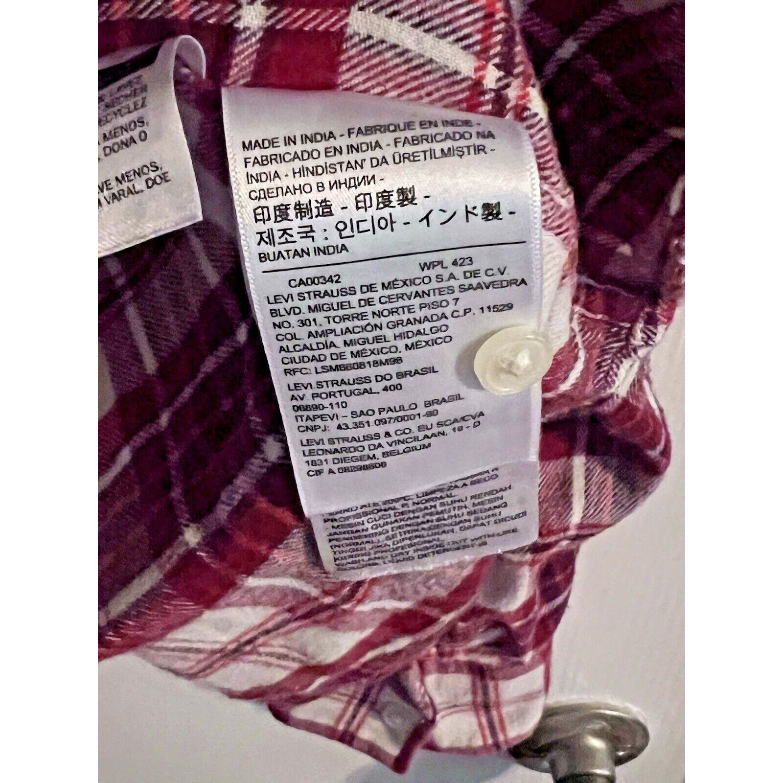 Levi's Levi Shirt Woman XXL Red Plaid Crop Button Grunge Skater Y2K Size XXL / US 16-18 / IT 52-54 - 3 Thumbnail