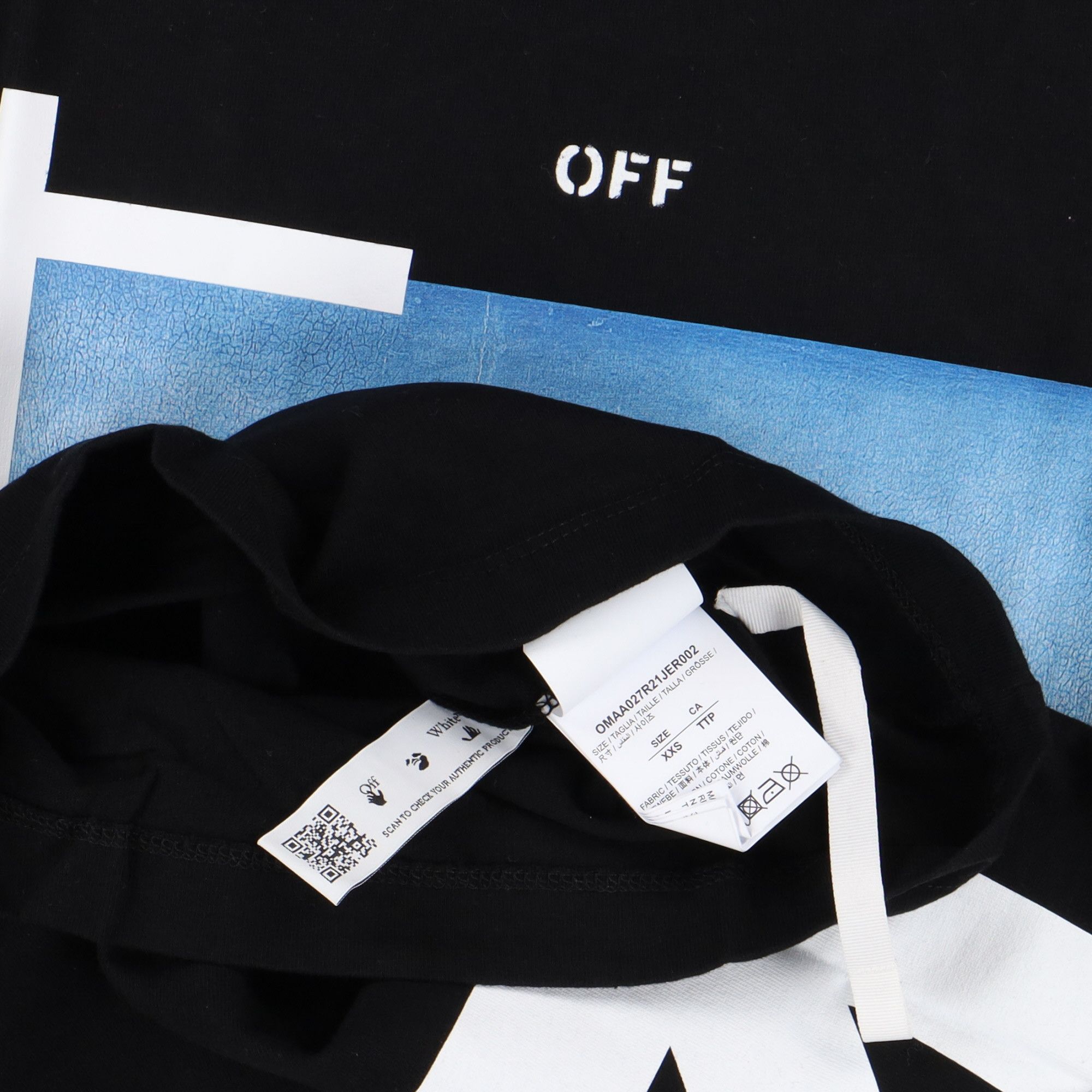 Off-White Black and Blue Mona Lisa Logo T-Shirt Size XXS / US 00 / IT 34 - 5 Thumbnail