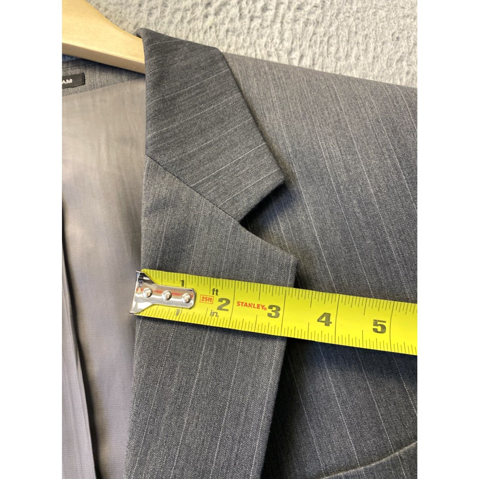 Ralph Lauren VINTAGE Ralph Lauren RLR Suit 2-piece Men Gray Wool Striped 46L Formal Classics Size 46L - 7 Thumbnail