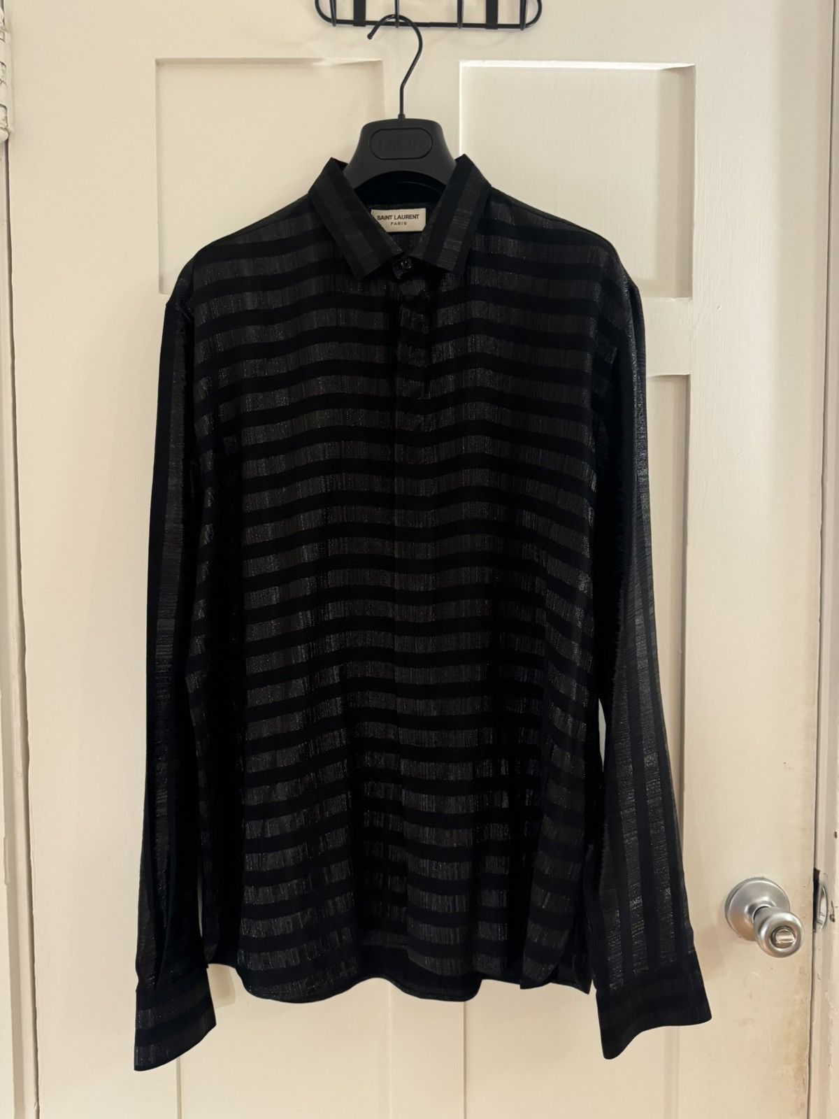 SAINT LAURENT 19SS SILK STAR SHIRT 40