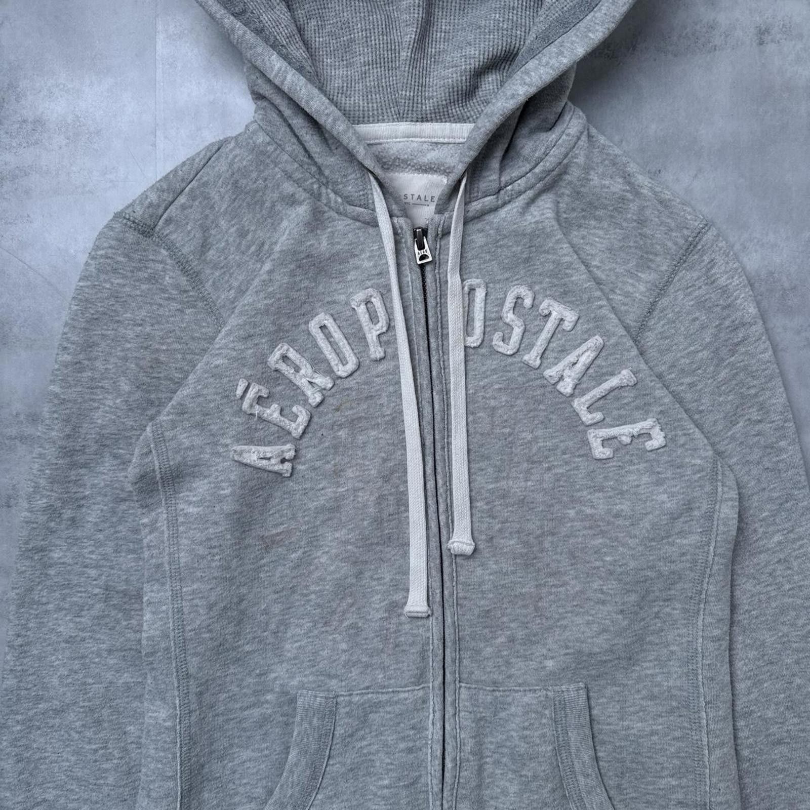 Aeropostale Y2K Aeropostale Gray Hoodie Zip Up Jacket Size XS / US 0-2 / IT 36-38 - 2 Thumbnail