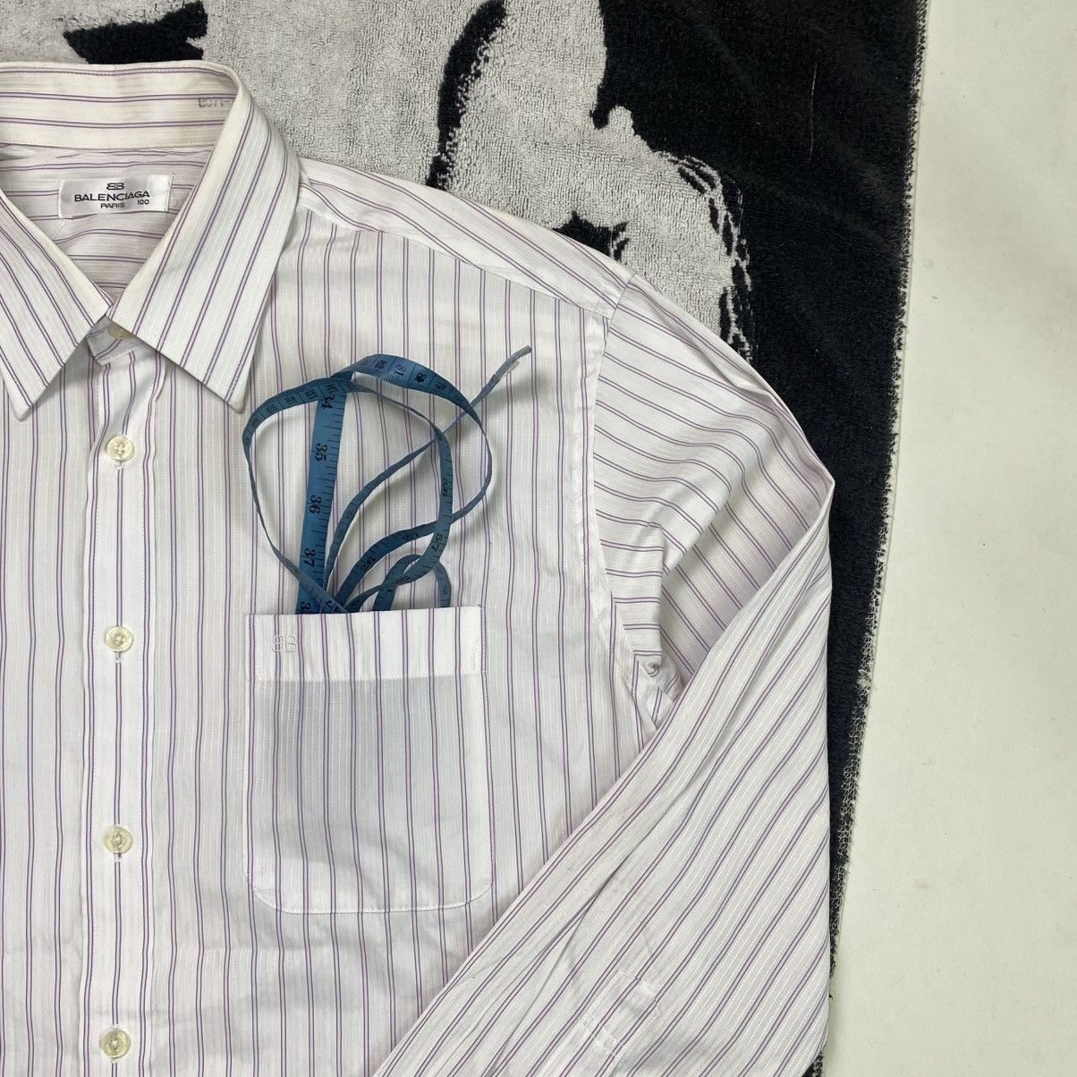 Balenciaga Vintage Balenciaga Striped long sleeve button shirt Size US L / EU 52-54 / 3 - 6 Thumbnail