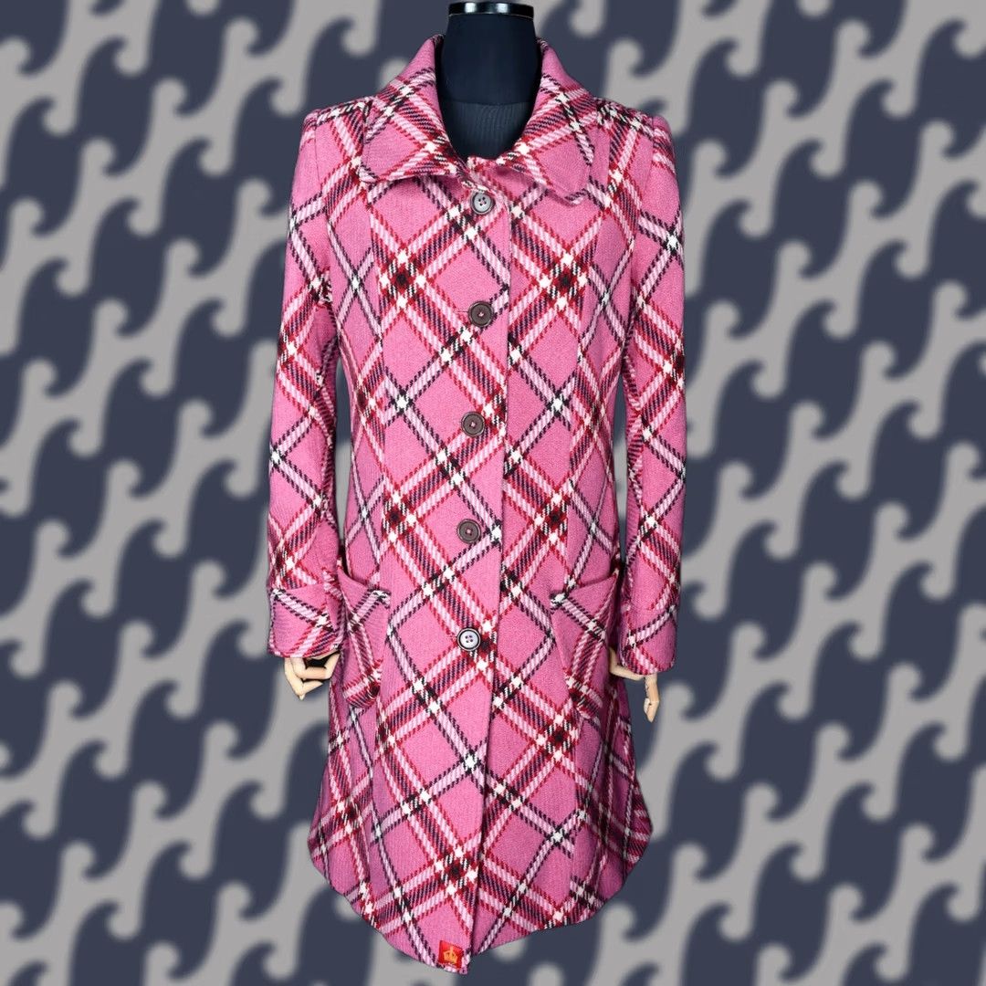 Pinko Ness Tweed Wool Pink Coat Women's US 12 Coat Wool Pink Ness Tweed Plaid 100% Wool Vintage No Size 12 Regular Women Fashion Coat Size XL / US 12-14 / IT 48-50 - 1 Thumbnail