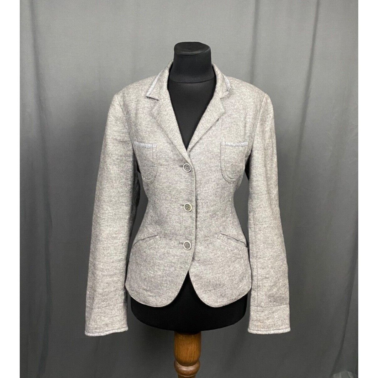 Brunello Cucinelli MINT! Brunello Cucinelli Women's Gray 3-Button Cashmere Blaz Size M / US 6-8 / IT 42-44 - 1 Thumbnail
