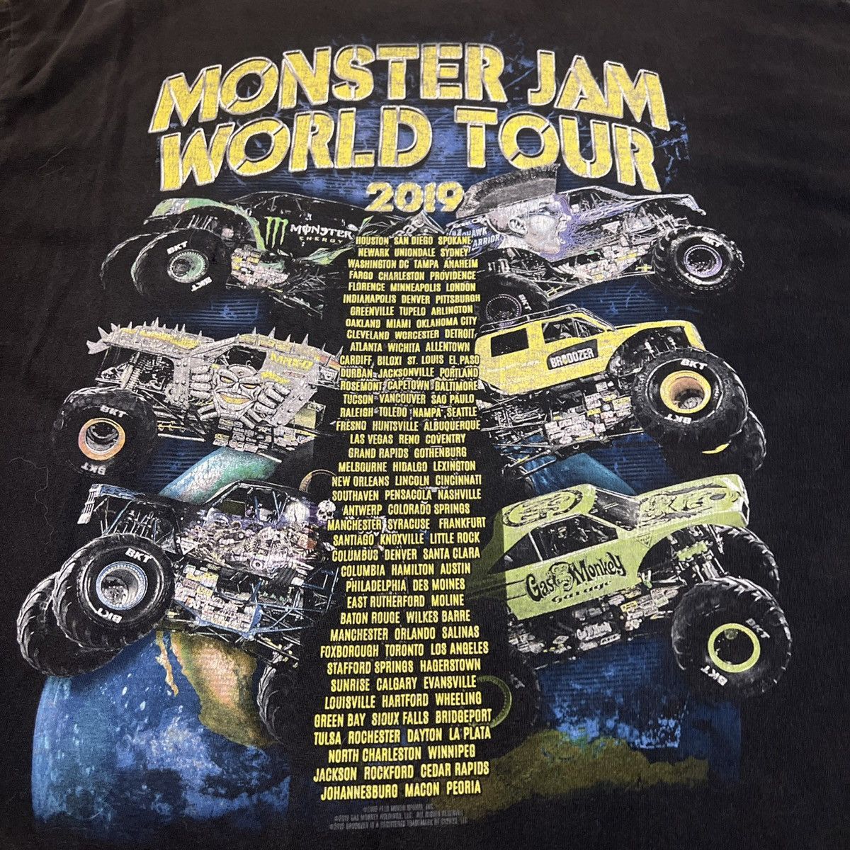 NASCAR Monster Jam World Tour 2019 Monster Trucks T Shirt Size US XL / EU 56 / 4 - 4 Thumbnail