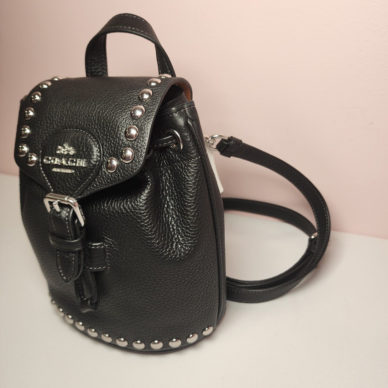 Coach NWT Coach CM041 Amelia Backpack Rivets Convertible Black Size ONE SIZE - 4 Thumbnail