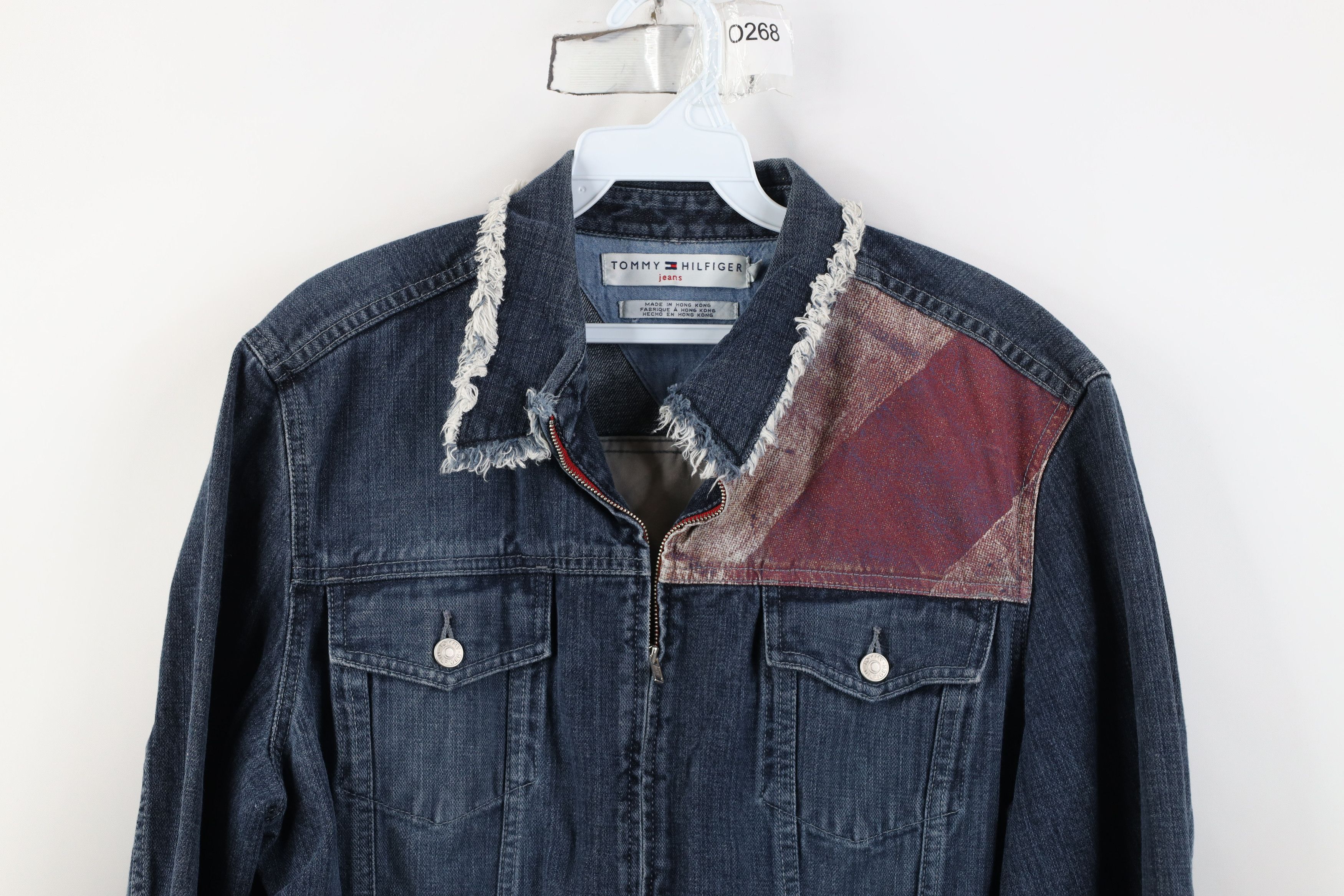 Tommy Hilfiger Vintage Y2K 2002 Tommy Hilfiger Flag Denim Trucker Jacket Size XL / US 12-14 / IT 48-50 - 2 Thumbnail