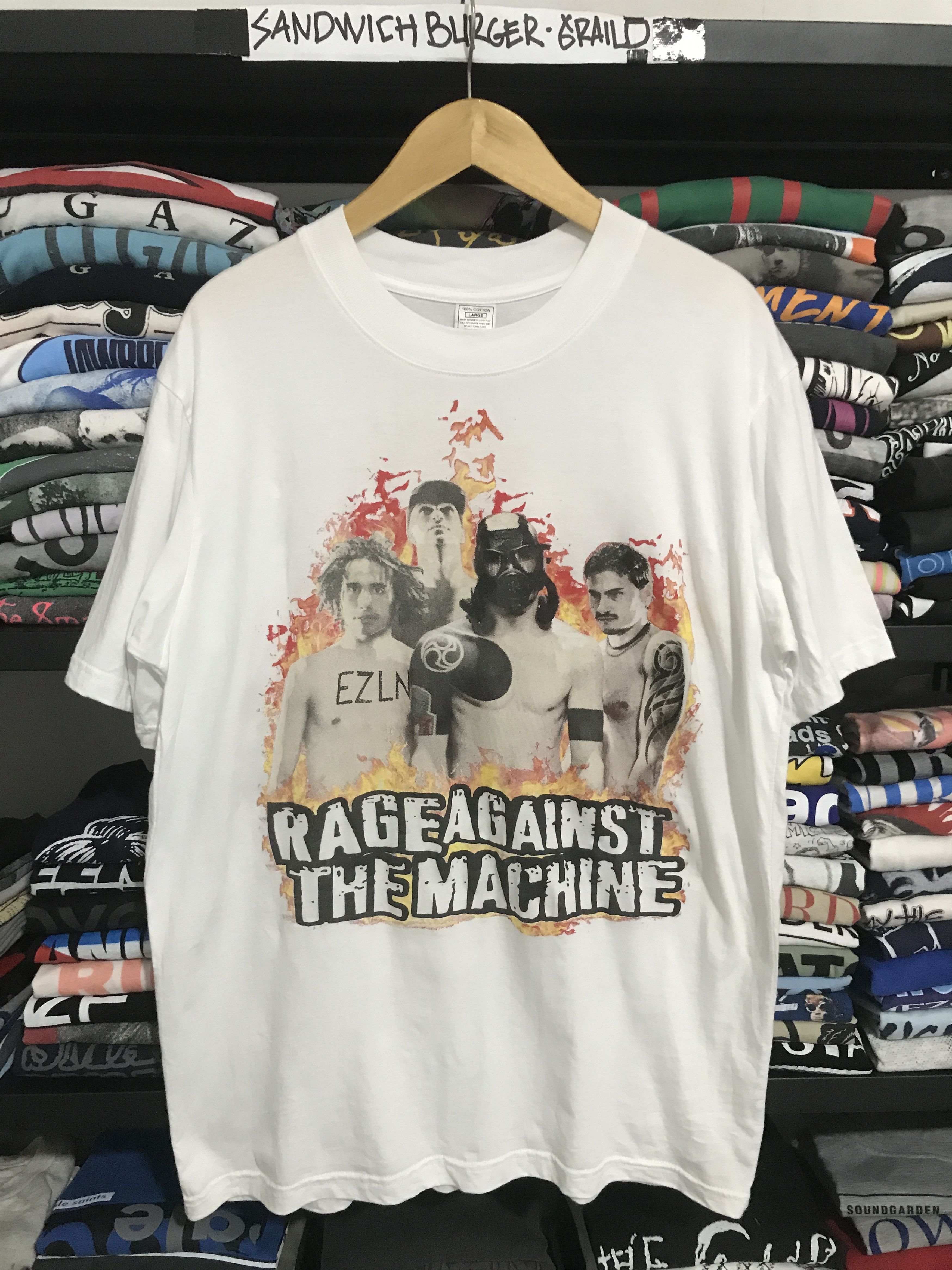 image of Band Tees x Rage Against The Machine Vintage Rage Against The Machine T-Shirt in White (Size Large)