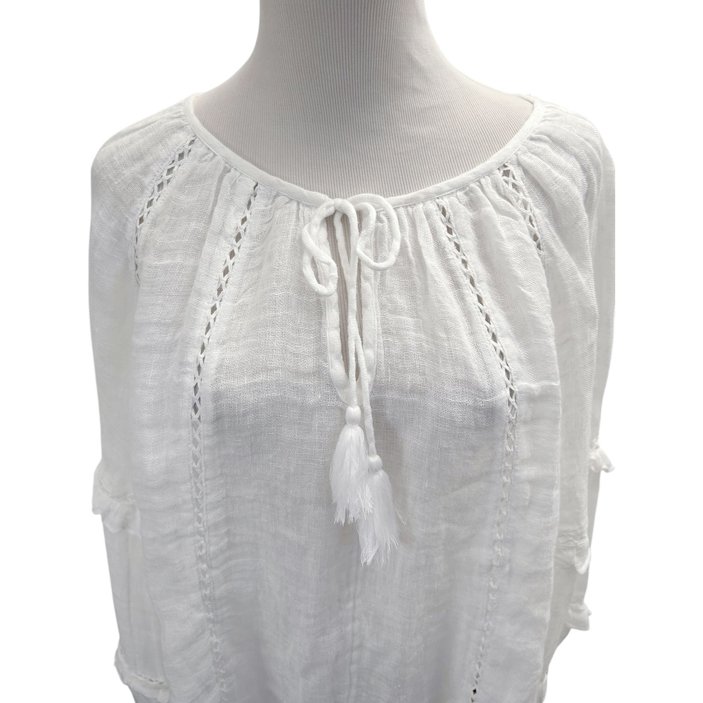 Other Sundance Size S White Loose Fit Linen Gauze Pullover Blouse Size S / US 4 / IT 40 - 7 Thumbnail