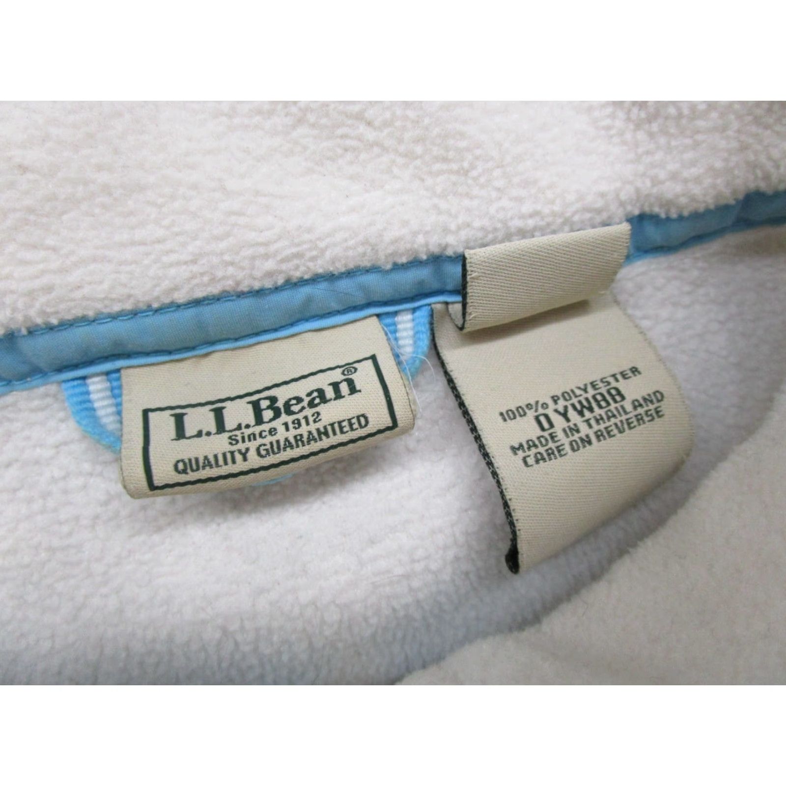 Vintage LL Bean Women's Full Zip White Fleece Jacket Medium Outdoor Casual Basic Jacket - 0YW88 Size M / US 6-8 / IT 42-44 - 2 Thumbnail