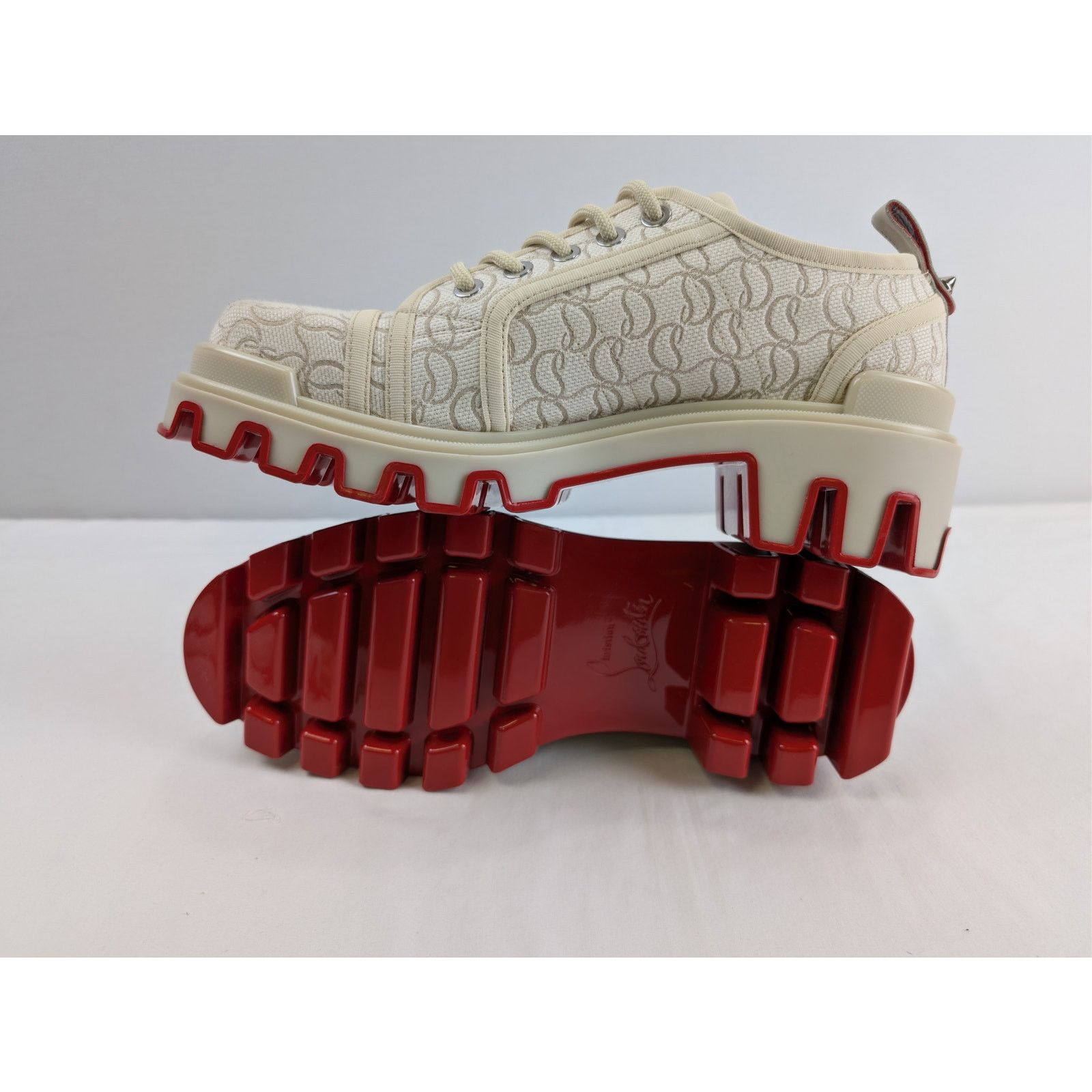 Christian Louboutin o1rshd1 Panamic Dune jacquard-logo Derby shoe Boots natural Size US 11 / EU 44 - 13 Thumbnail