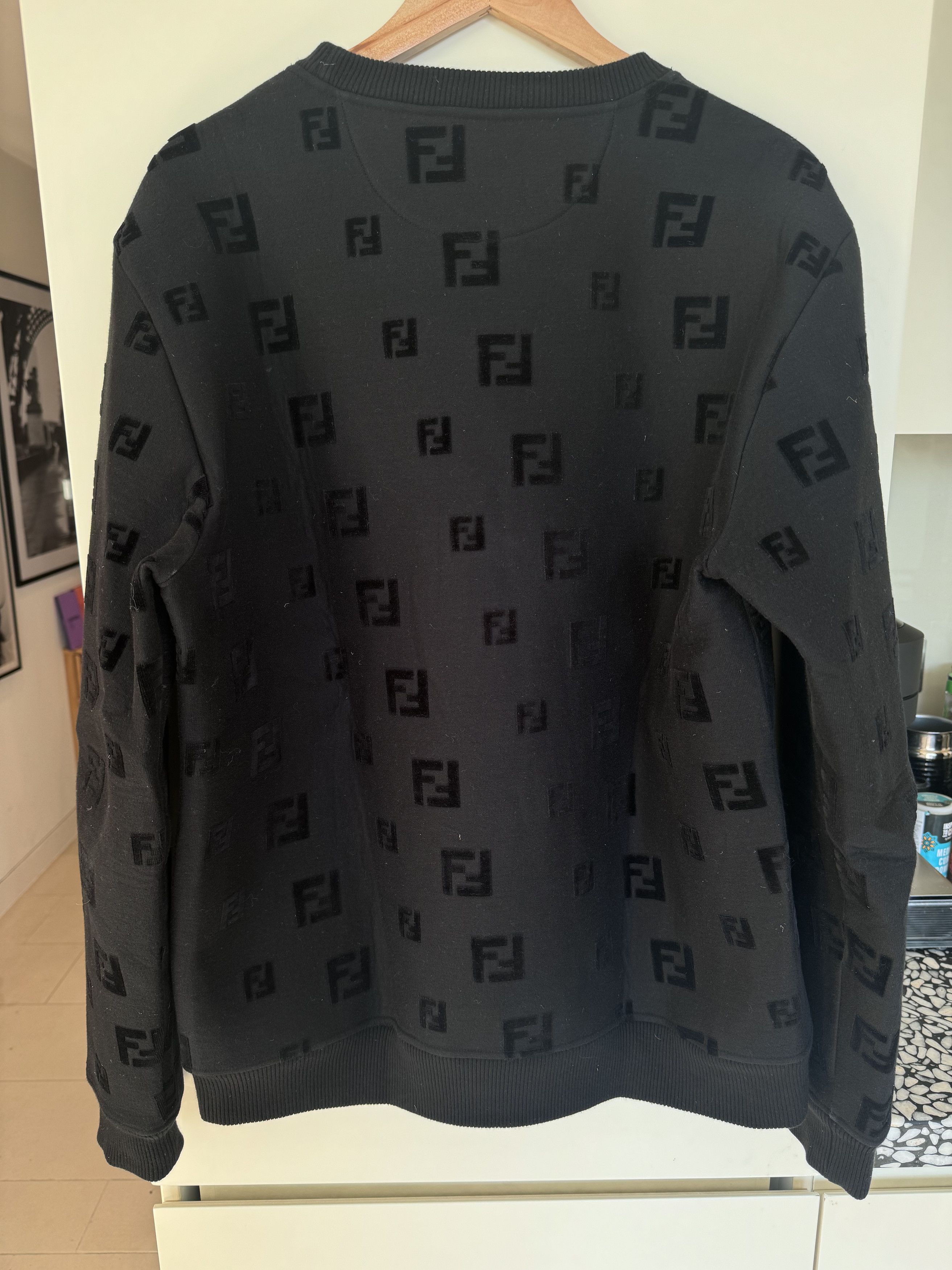 Fendi Fendi black monogram sweatshirt Size US XL / EU 56 / 4 - 2 Thumbnail
