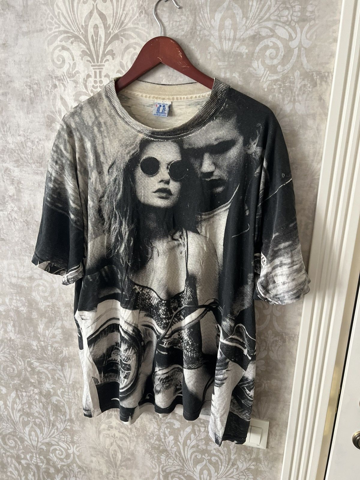 Vintage Vintage 90s All Over Print Biker Tee Graphic Harley Style Size US XL / EU 56 / 4 - 2 Thumbnail