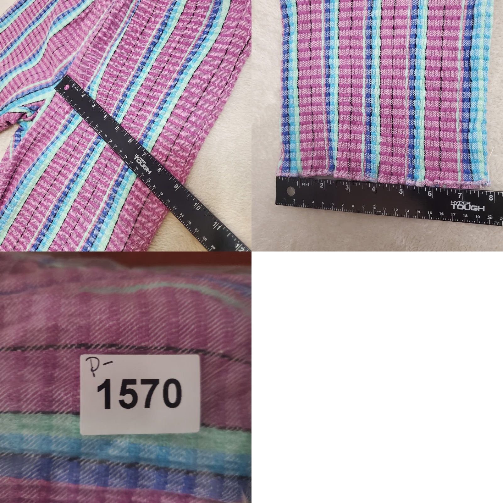 Free People VINTAGE Free People Pants Women XS Purple Stripe Waffle Knit Hi Waist Pull On Boho Beach Elastic Waist Ankle 27.5 Inseam Size 26" / US 2 / IT 38 - 8 Thumbnail