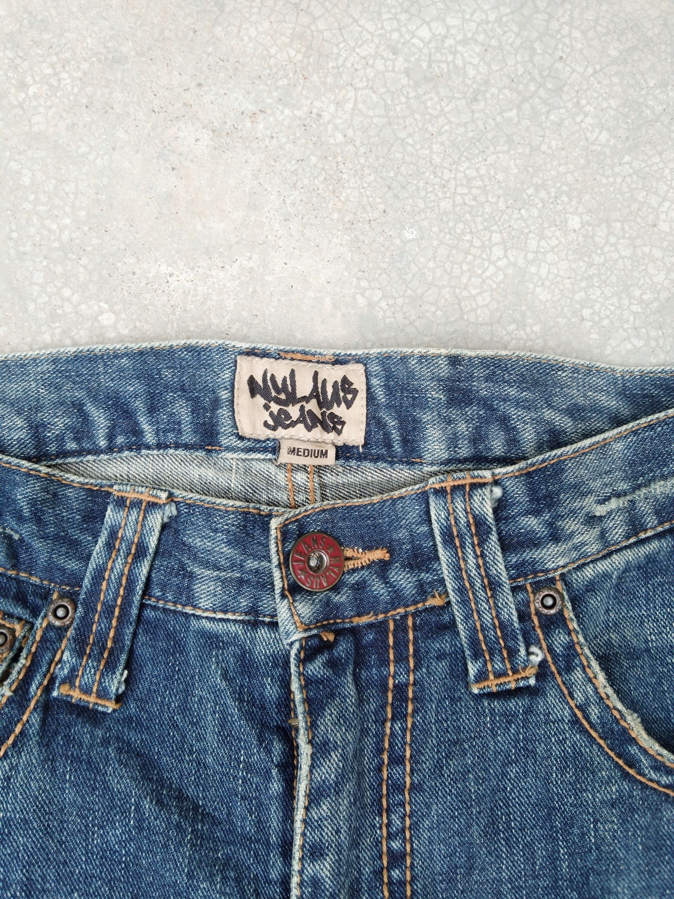 Japanese Brand Vintage Nylaus Jeans Boot Cut 31x34 Size US 31 - 4 Thumbnail