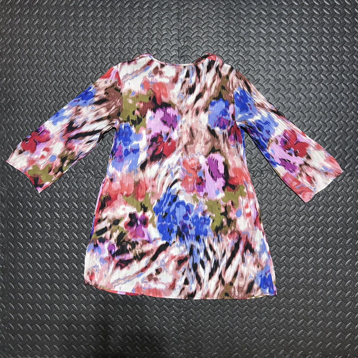 Other Sunny Leigh Ruffle Blouse Pleated Chiffon Watercolor Small Size S / US 4 / IT 40 - 10 Thumbnail