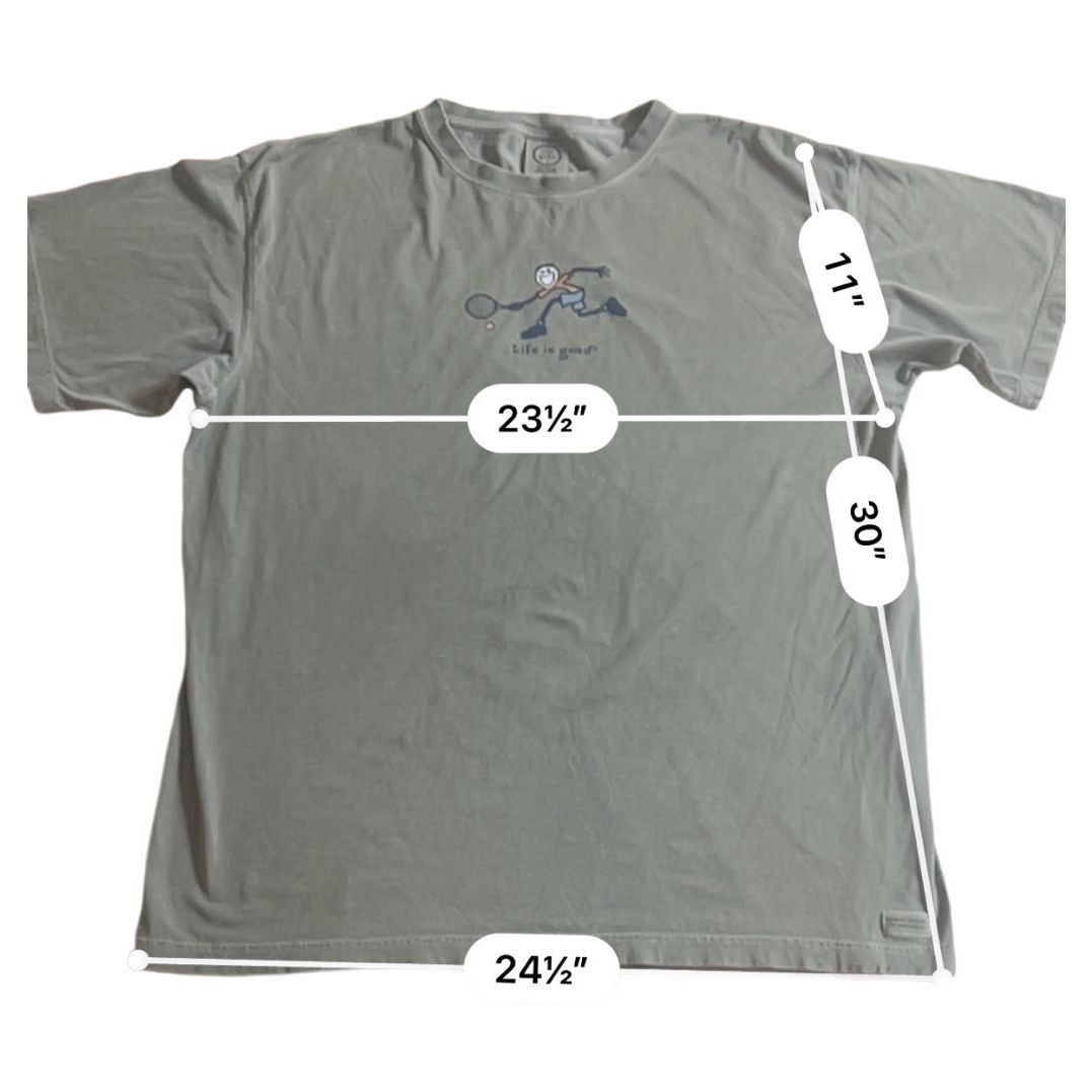 Life is Good Life is Good Tenis T shirt Shirt XL Size US XL / EU 56 / 4 - 7 Thumbnail