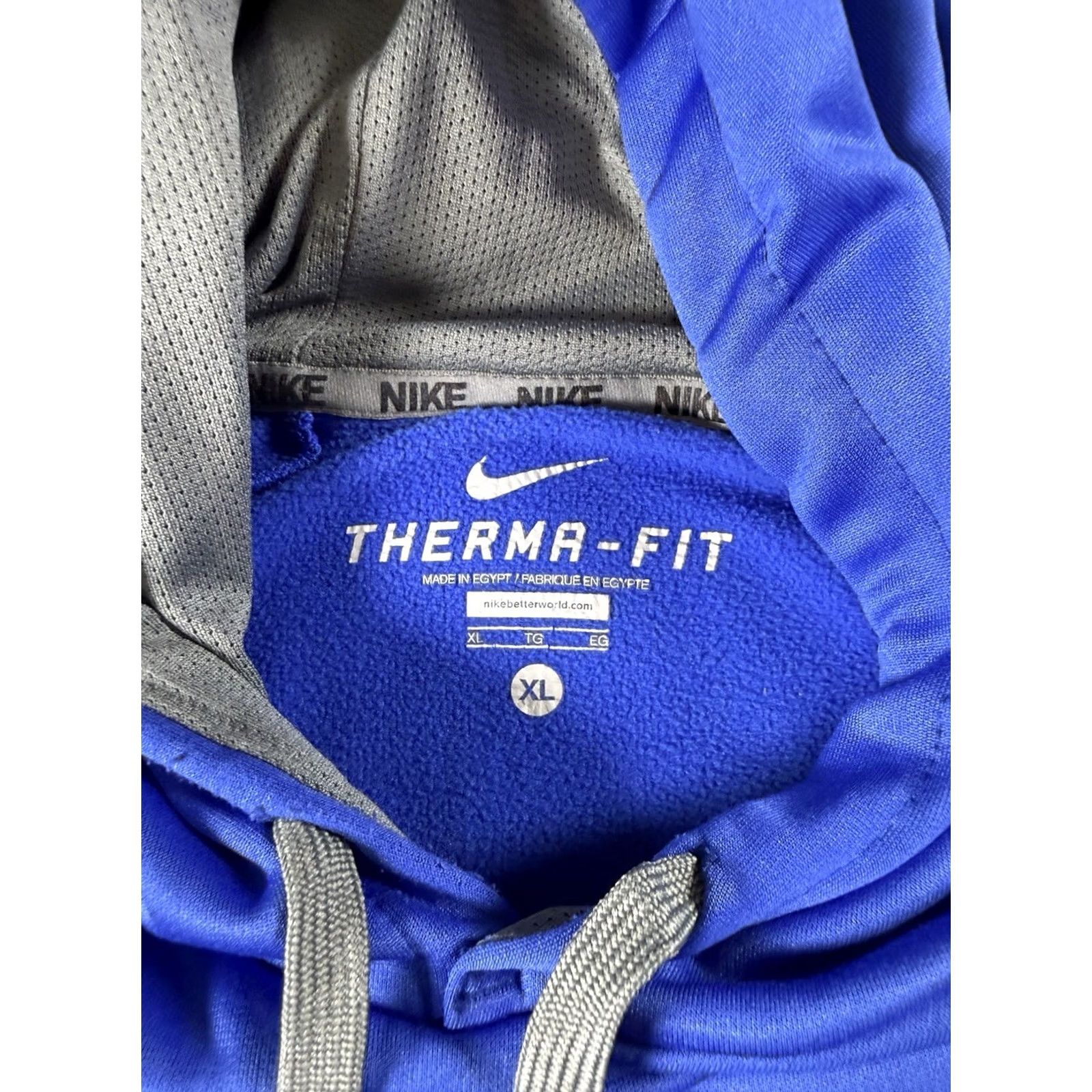 Nike Nike Mens Hoodie Pullover Royal Blue Thermafit XL College Varsity Sports Size US XL / EU 56 / 4 - 5 Thumbnail