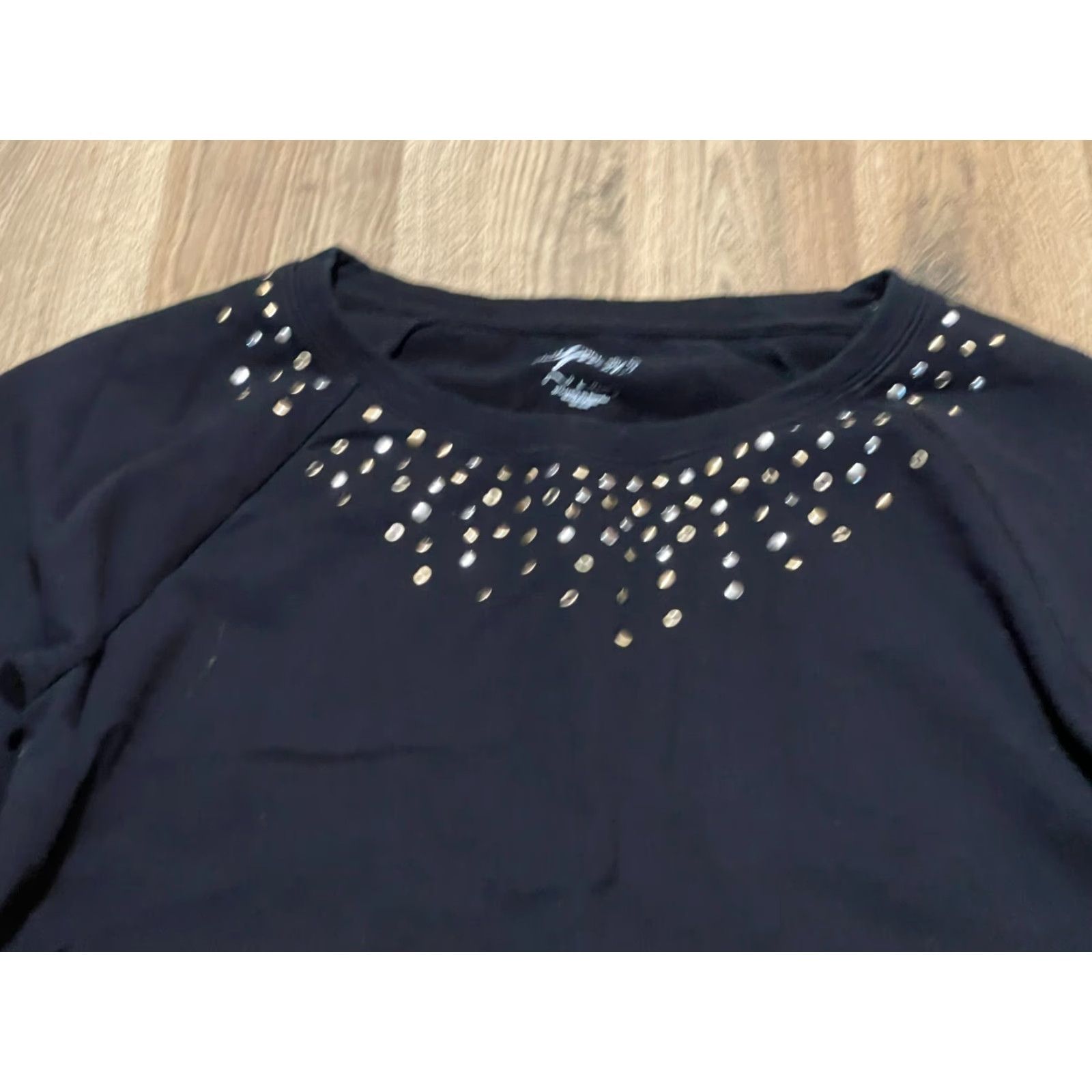 Vintage Style&co. Dress Shirt Dress Women's Large Black 3/4 Sleeve Crew Neck Pullover Casual Short Dress Women Style&co. Dress Size L / US 10 / IT 46 - 3 Thumbnail