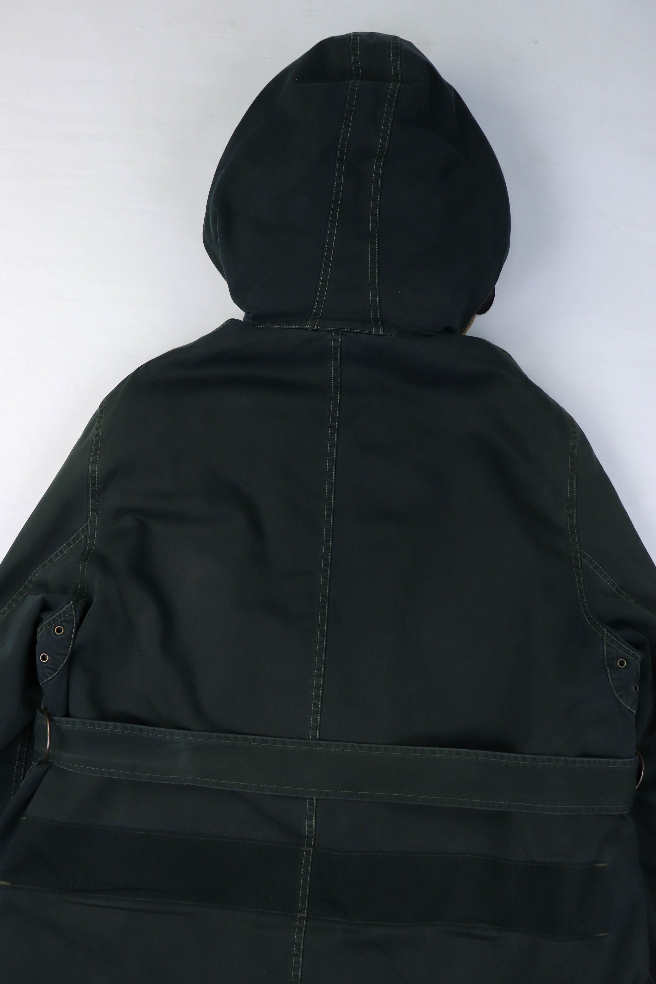 Ralph Lauren 90s Vintage Ralph Lauren Shearling Liner Green Belted Coat Size L / US 10 / IT 46 - 14 Thumbnail
