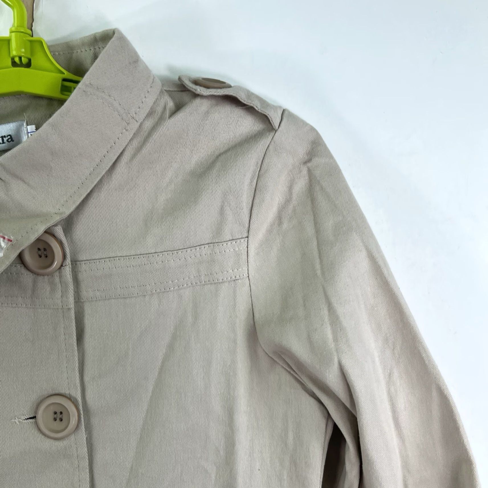 Max Mara Max Mara Double Breasted Trench Coat Womens Juniors Size L Beige Cotton Blend Lightweight Pockets Casual Designer Size L / US 10 / IT 46 - 4 Thumbnail