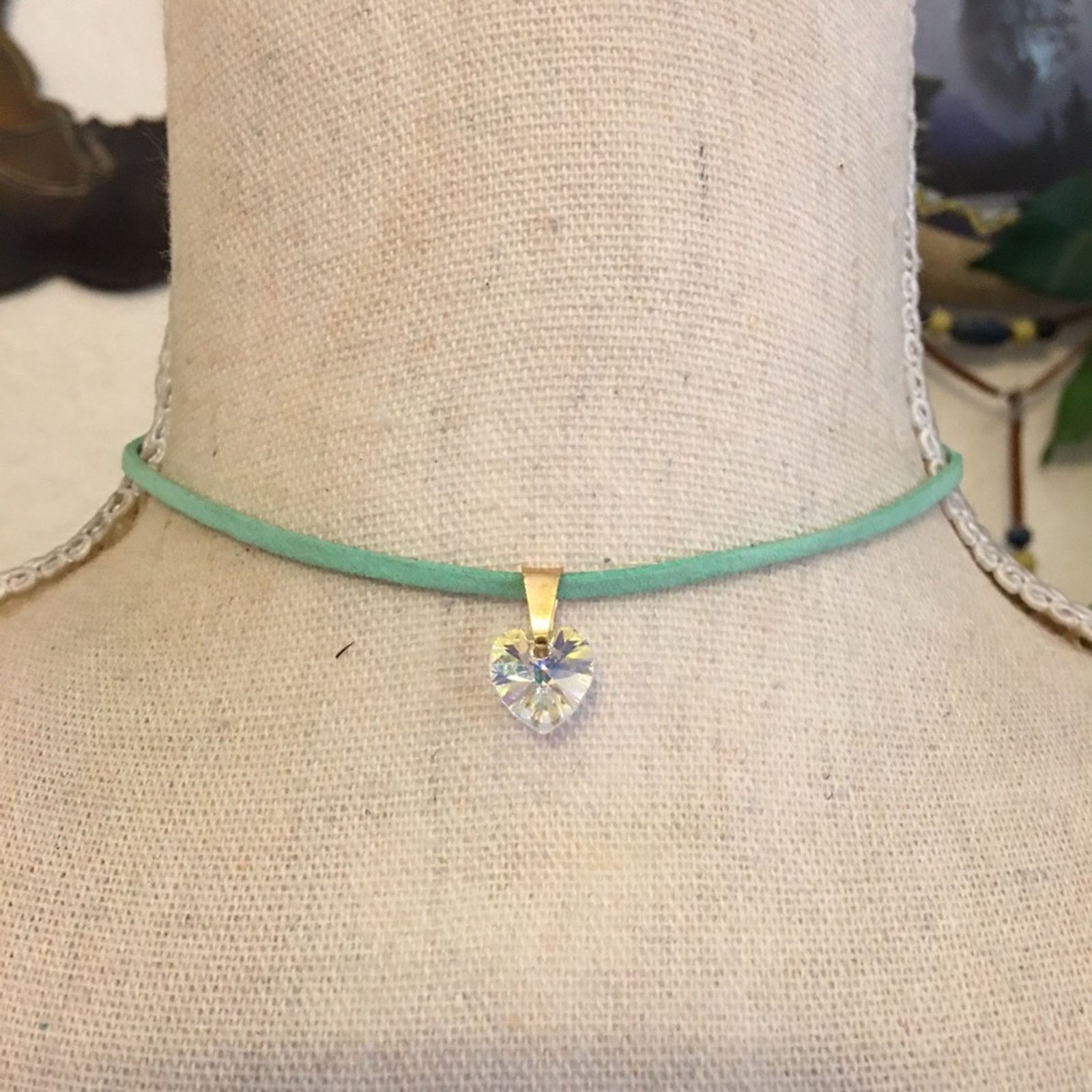 Jewelry Faceted lemon crystal heart choker necklace Size ONE SIZE - 1 Thumbnail