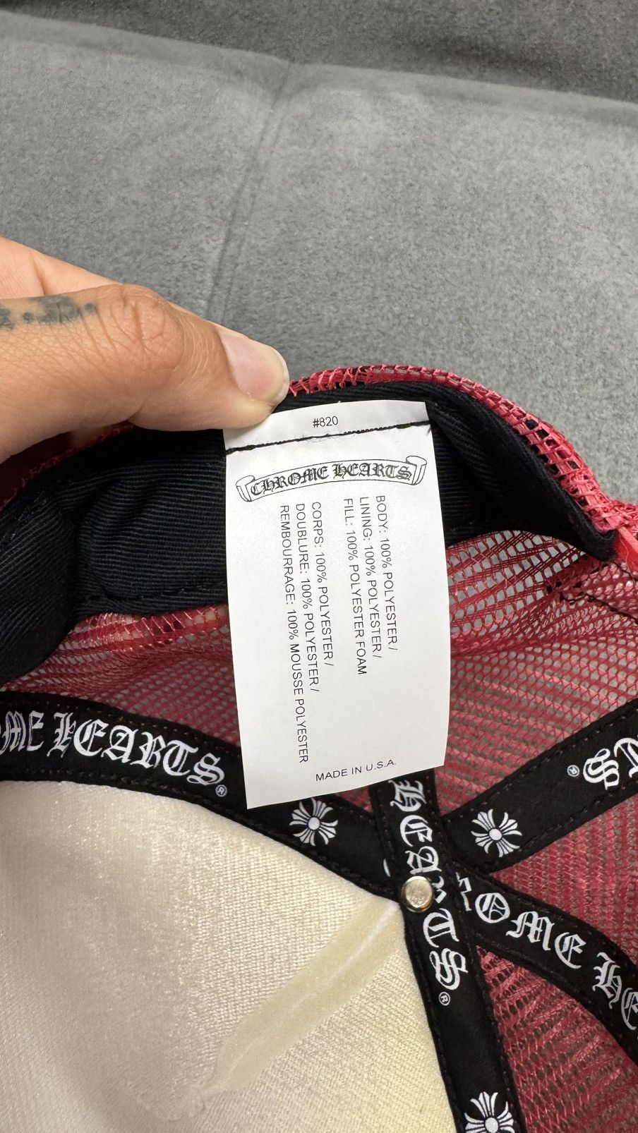 Chrome Hearts Chrome Hearts Triple Cross Red Trucker Camo Size ONE SIZE - 5 Thumbnail